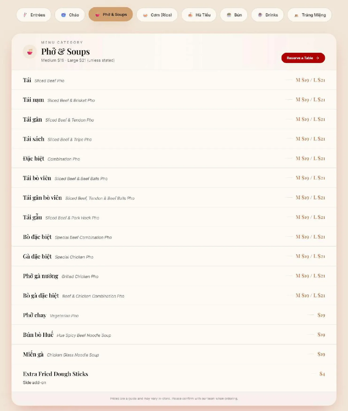 Pho Dung Melbourne - South Melbourne menu, page 3