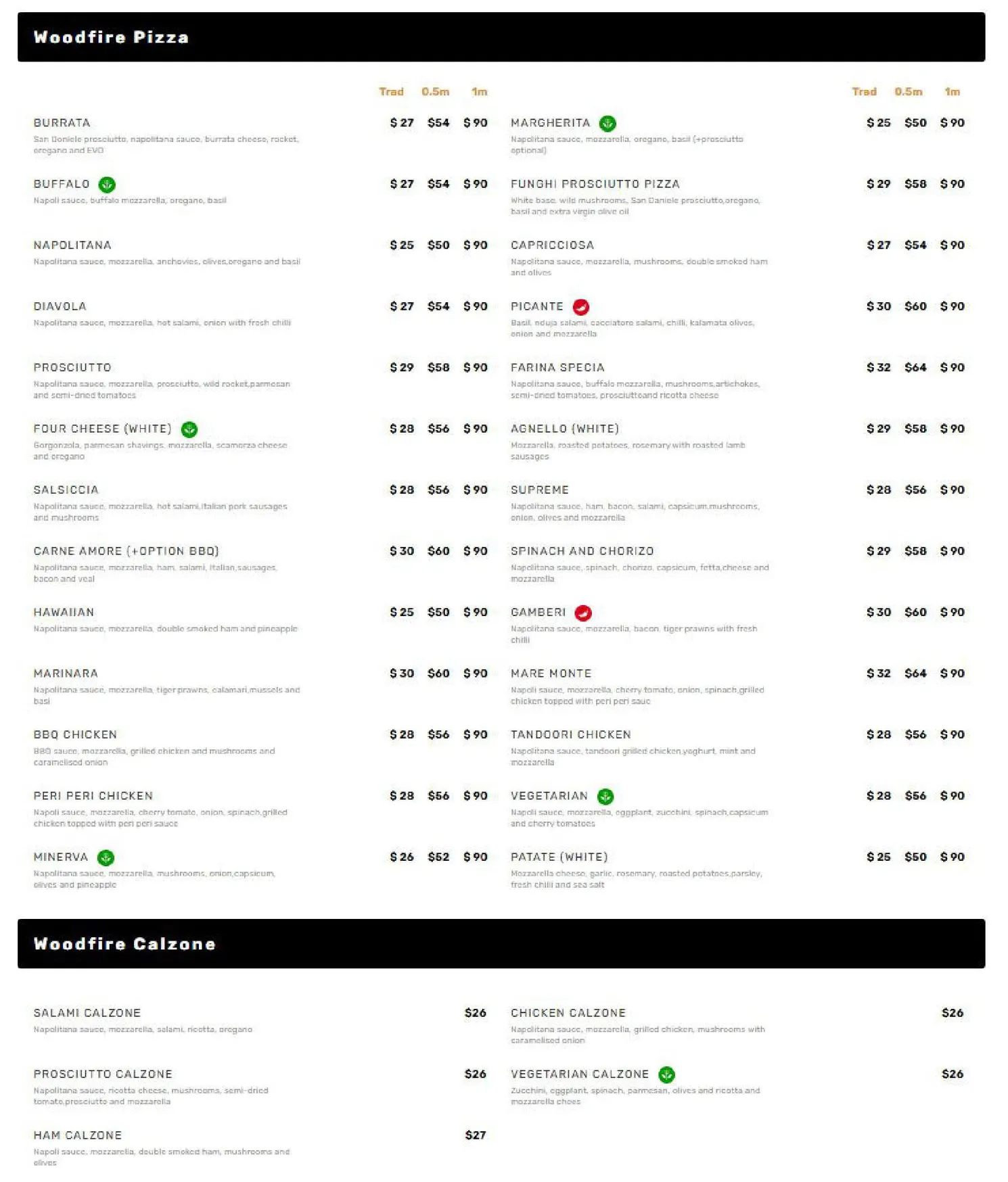 Farina Pizzeria menu, page 2