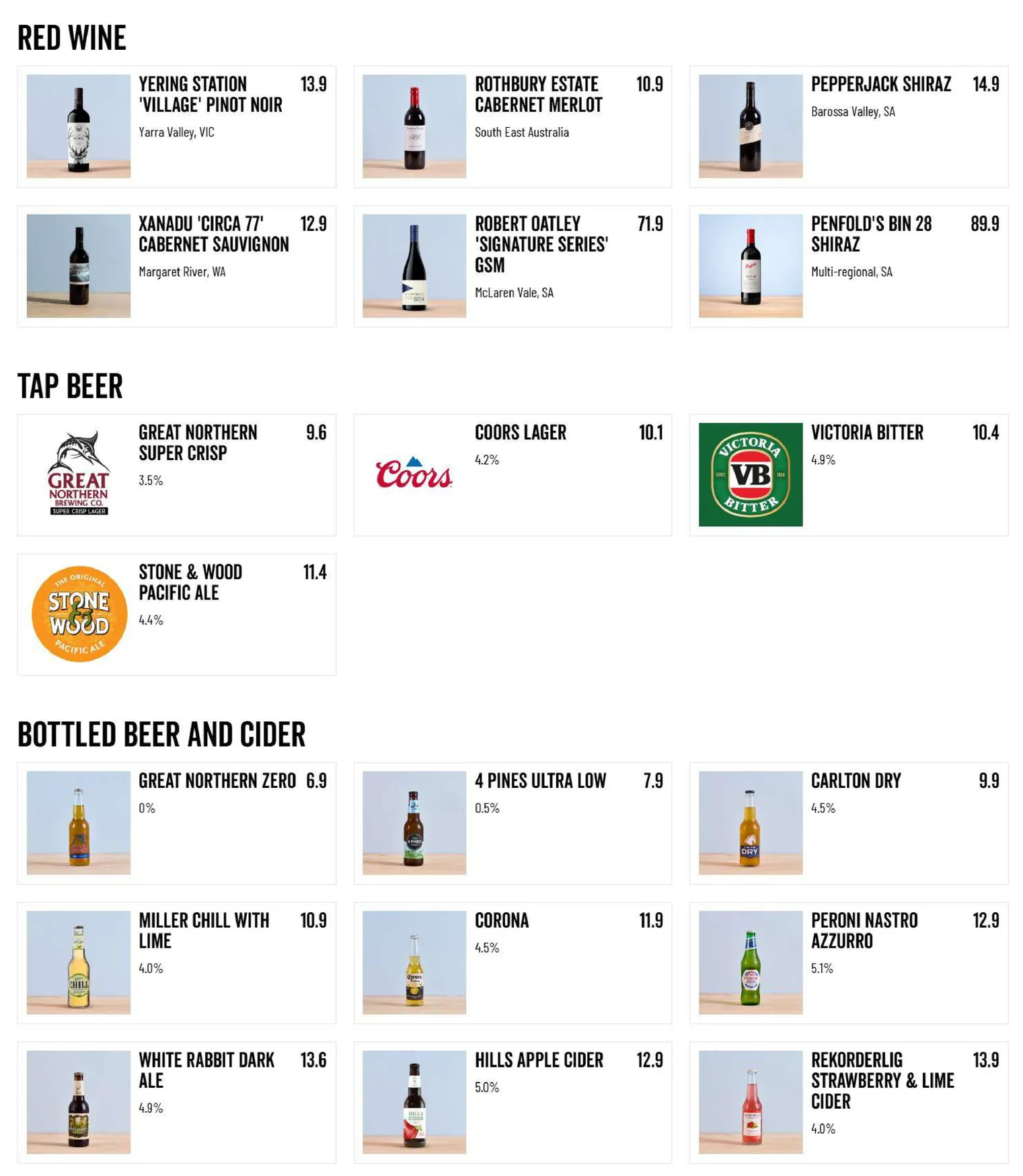TGI Fridays Macquarie menu, page 7
