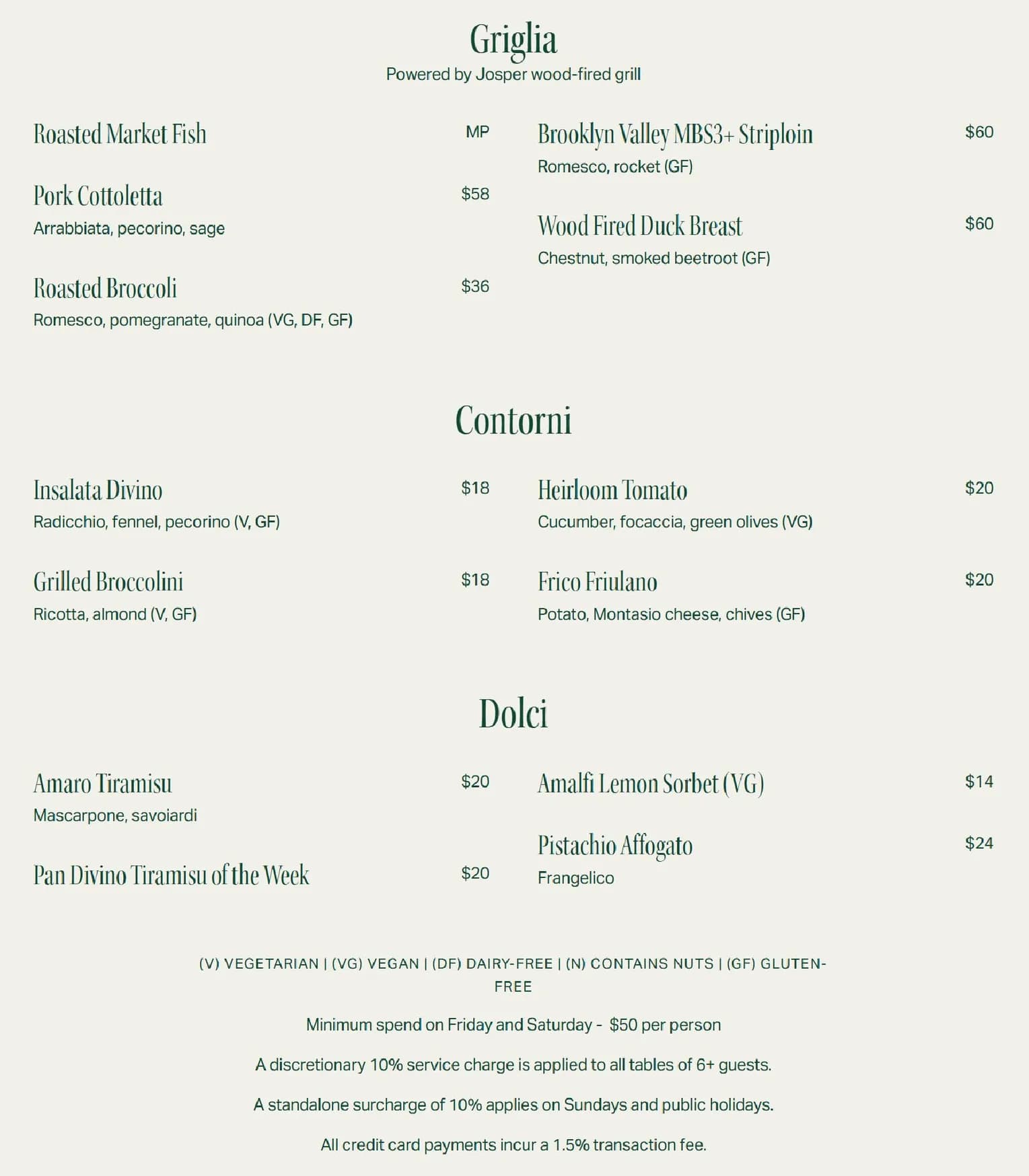 Pan Divino menu, page 2