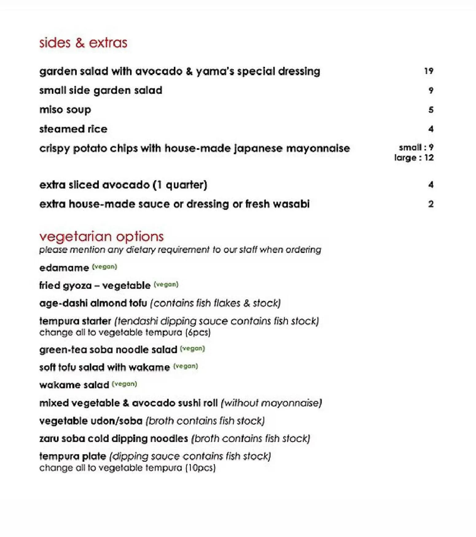 Yama menu, page 8