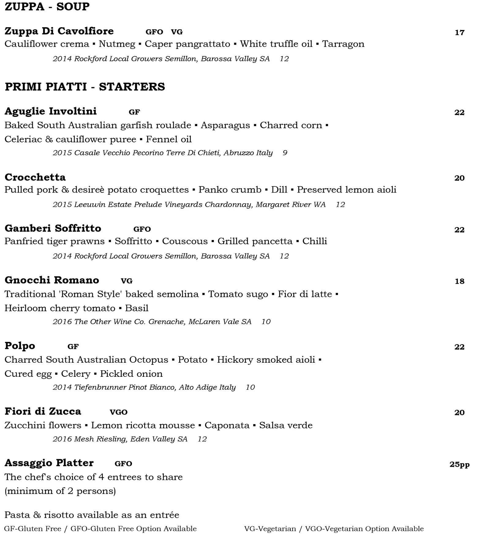 Assaggio Ristorante menu, page 3