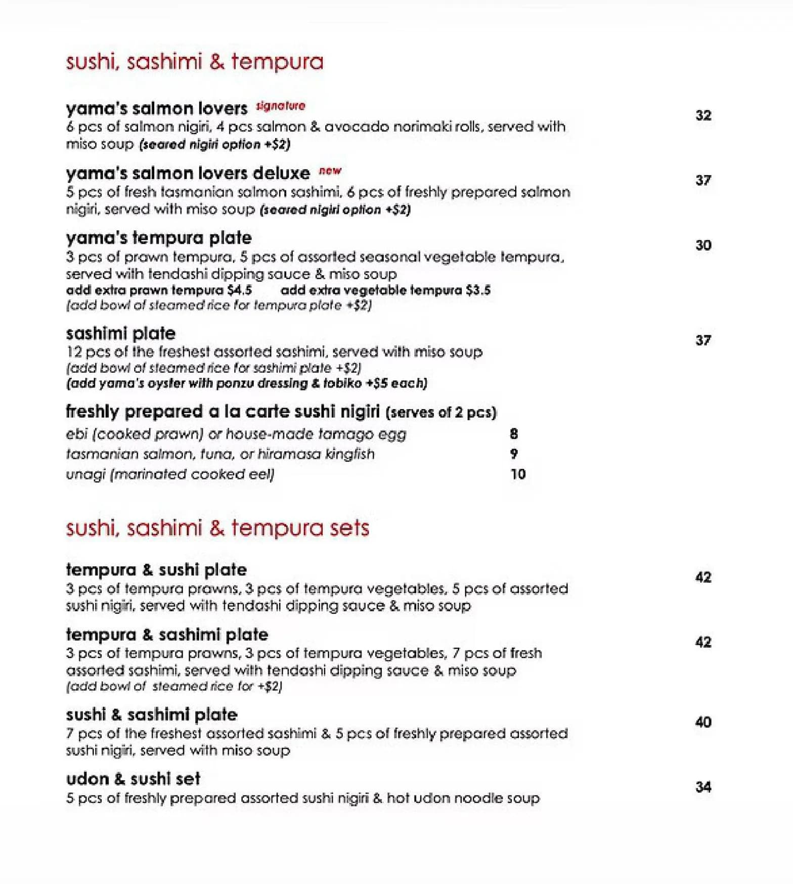 Yama menu, page 6