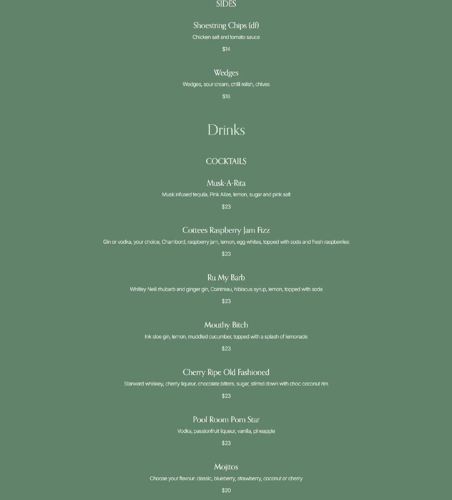 Bonnie Doon Public House menu, page 4