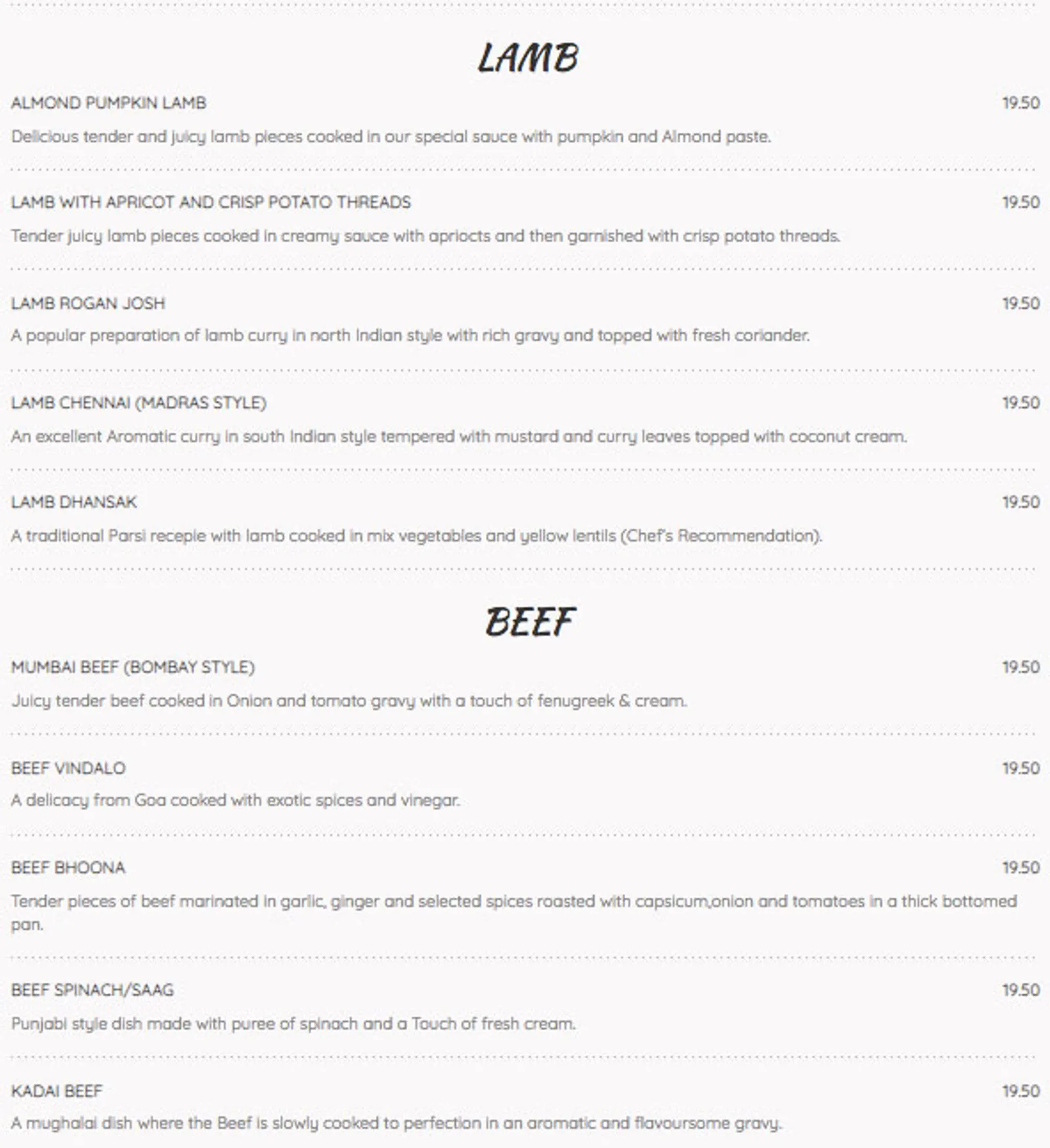 Spices 29 Goan Indian Restaurant menu, page 2