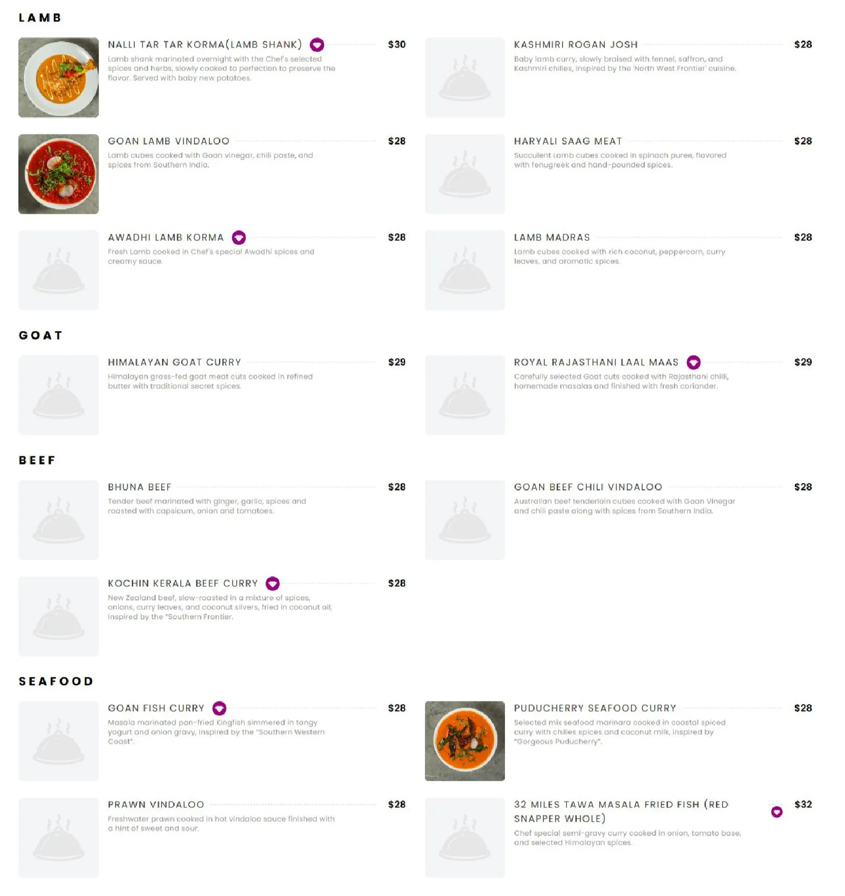 32 Miles menu, page 3
