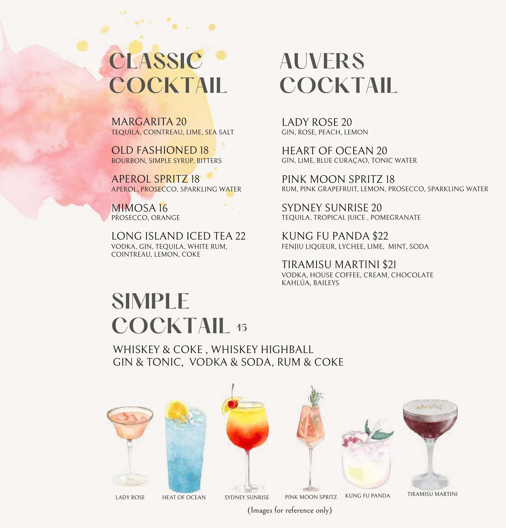 Auvers Restaurant menu, page 9
