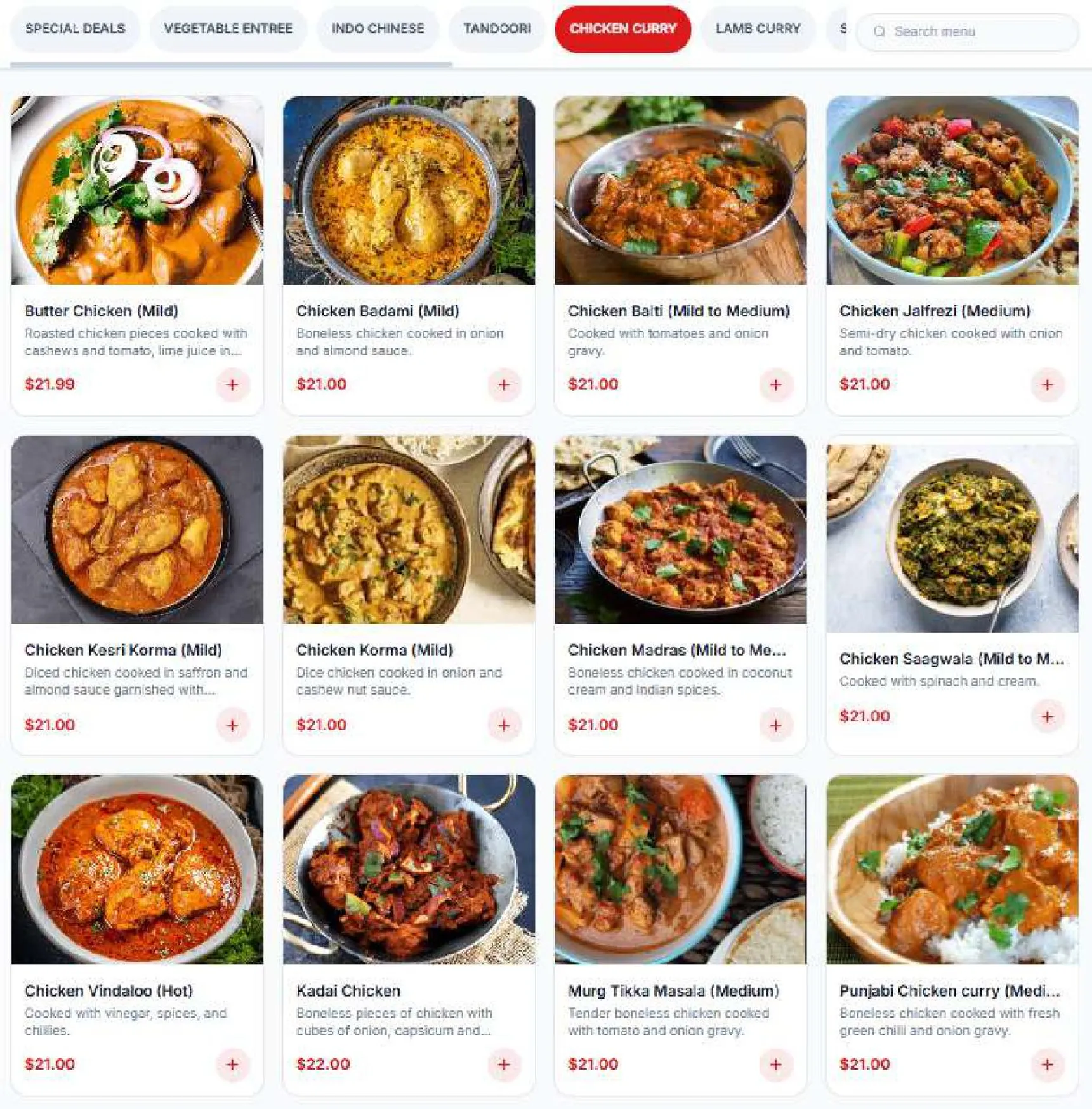 JK Tandoori and Curry House menu, page 5