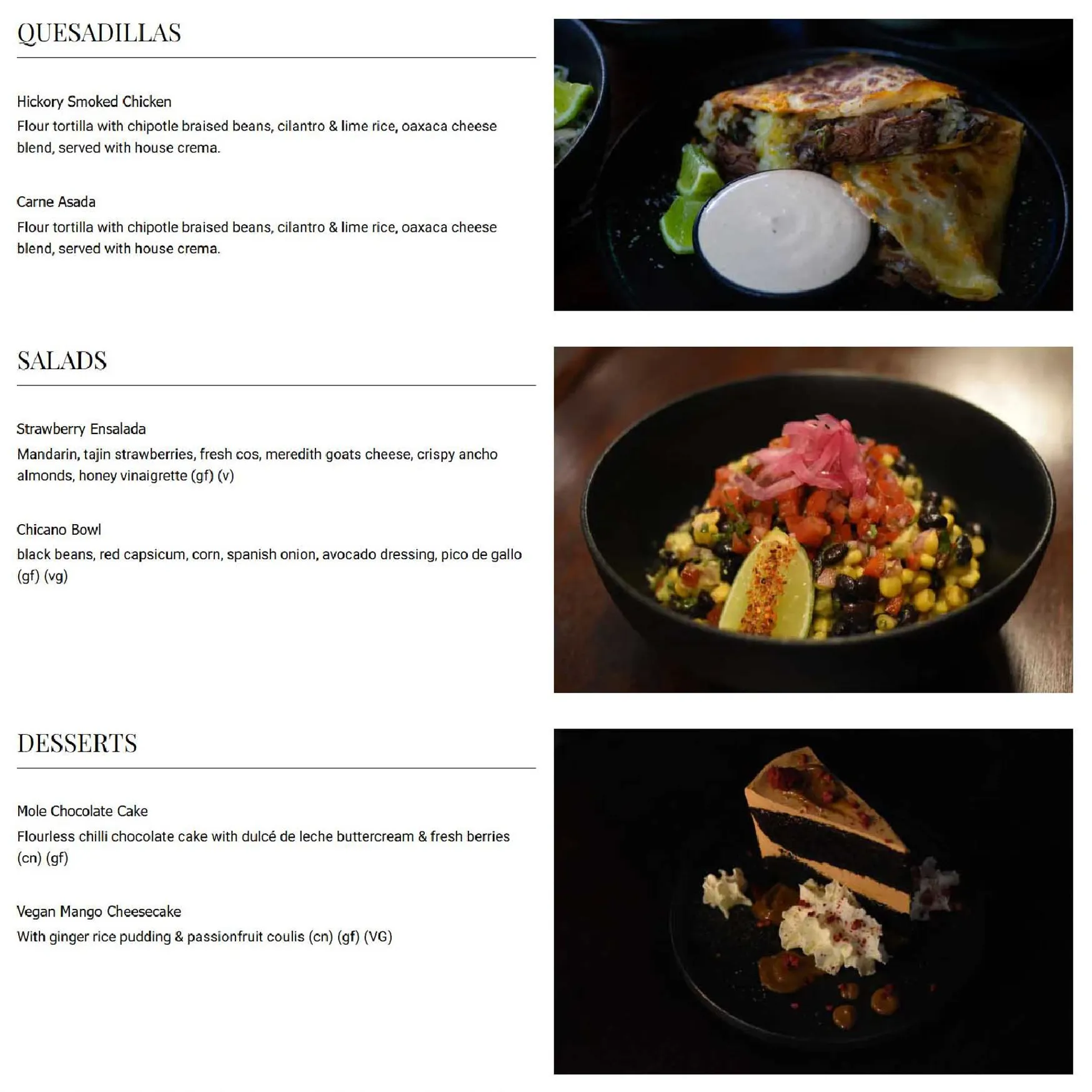Chicano Taqueria menu, page 2