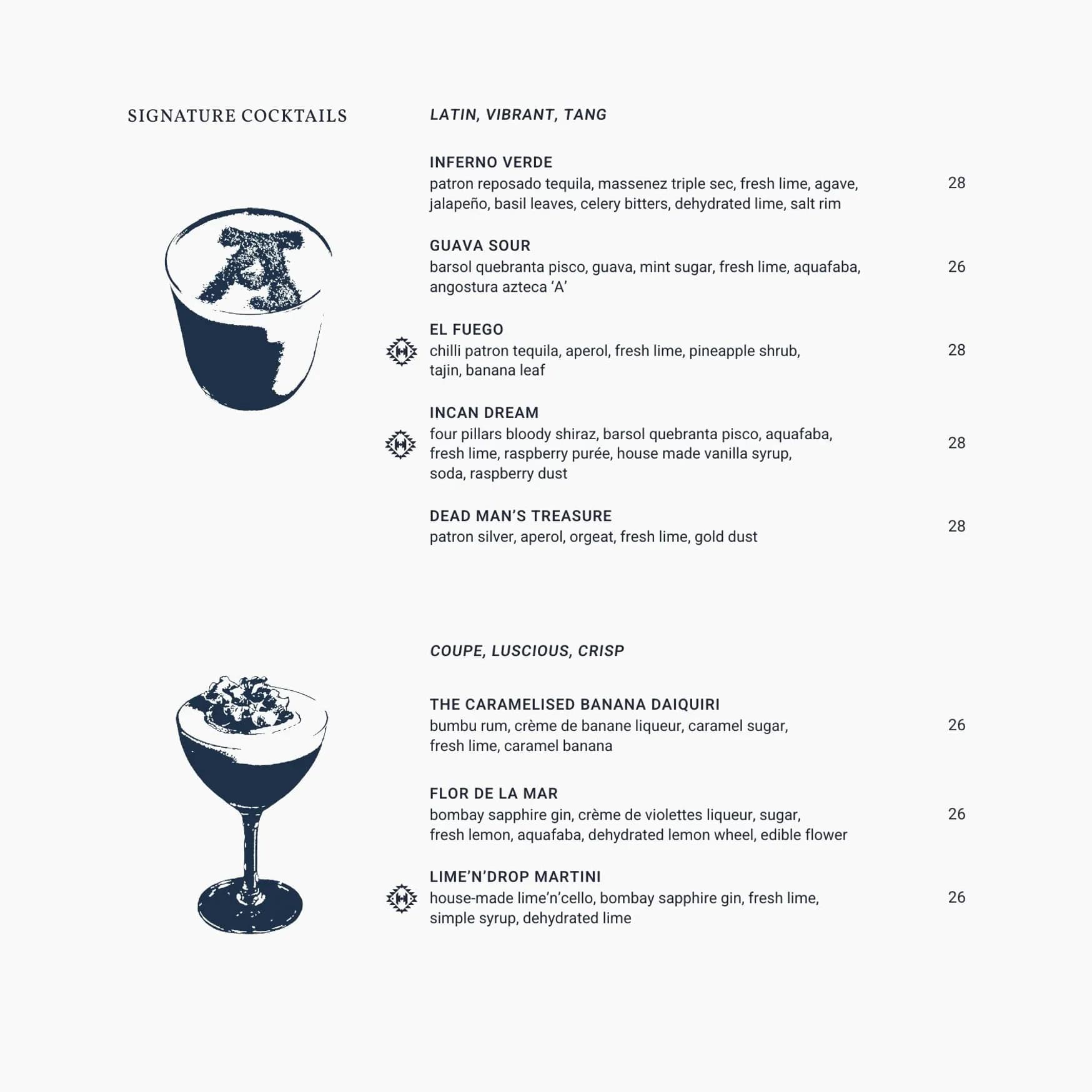 Azteca menu, page 15