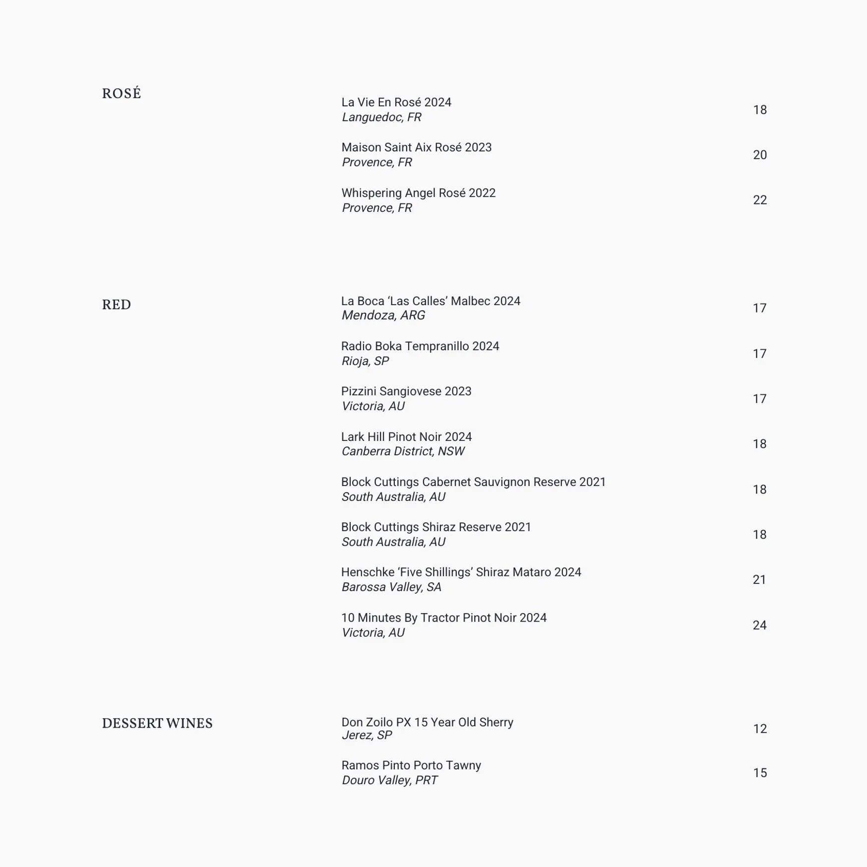 Azteca menu, page 19