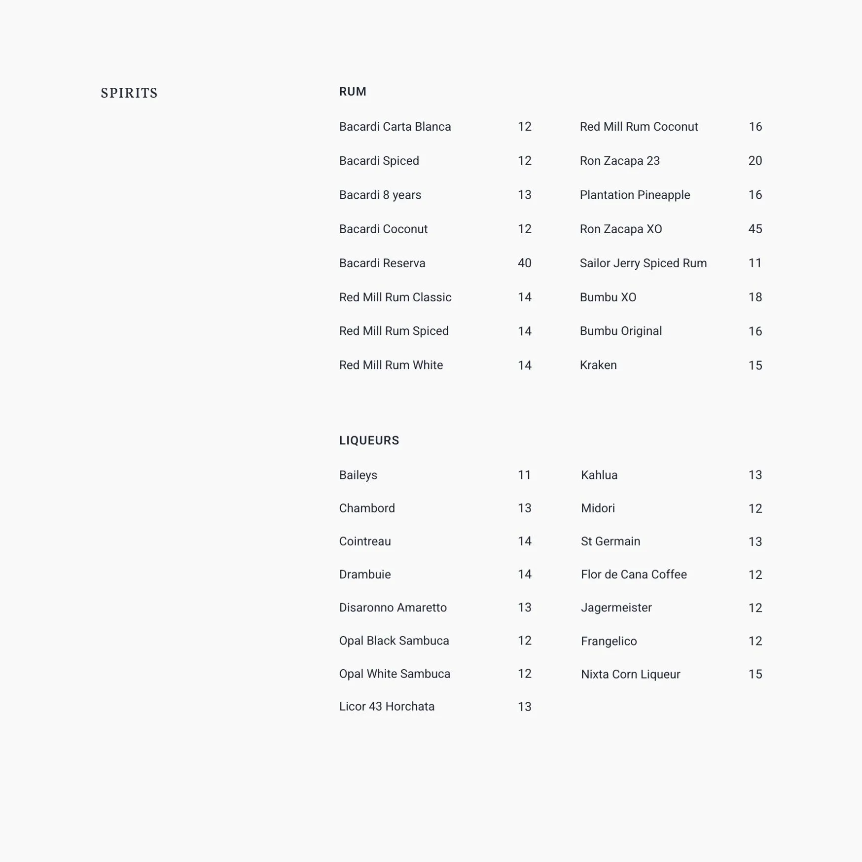 Azteca menu, page 26