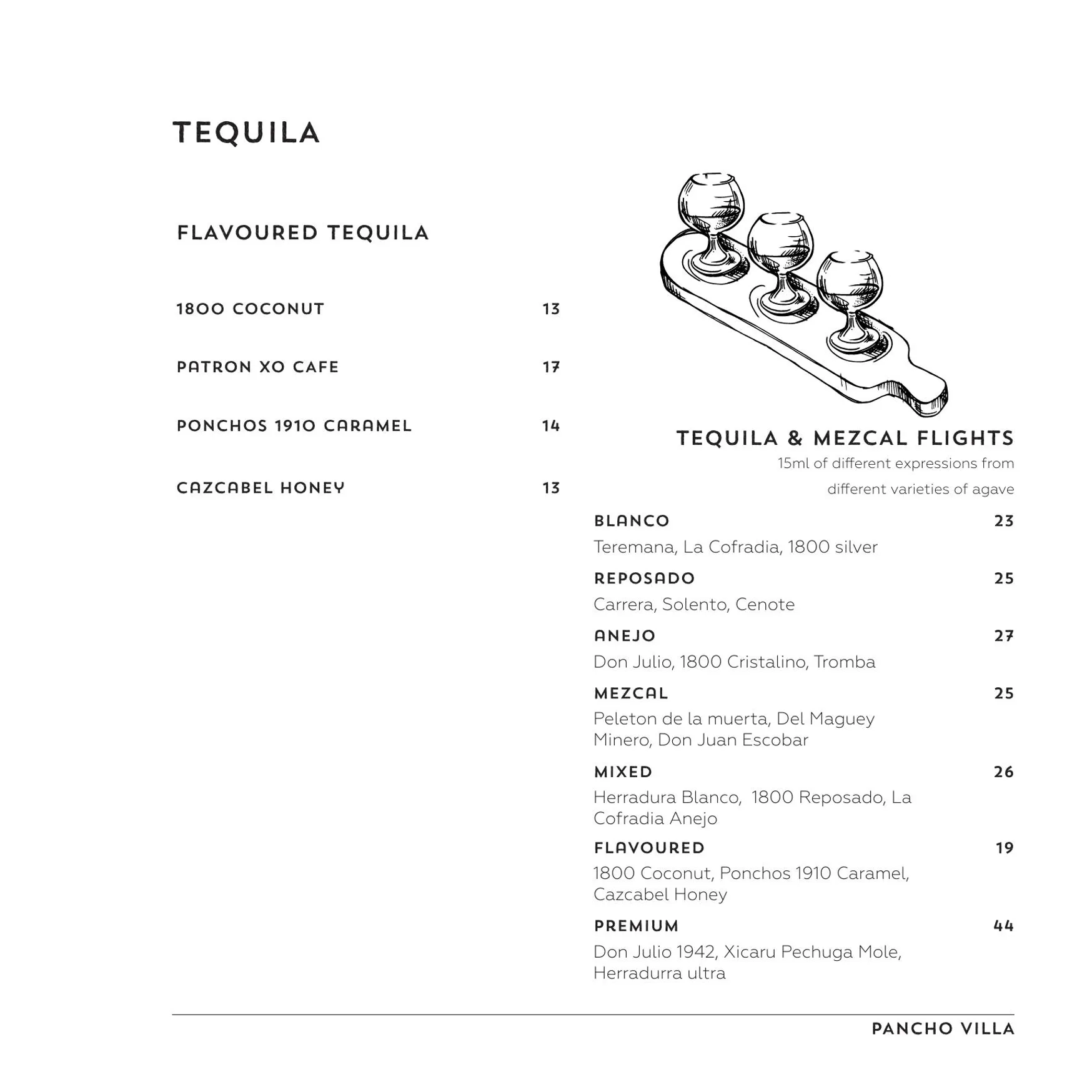 Pancho Villa menu, page 21