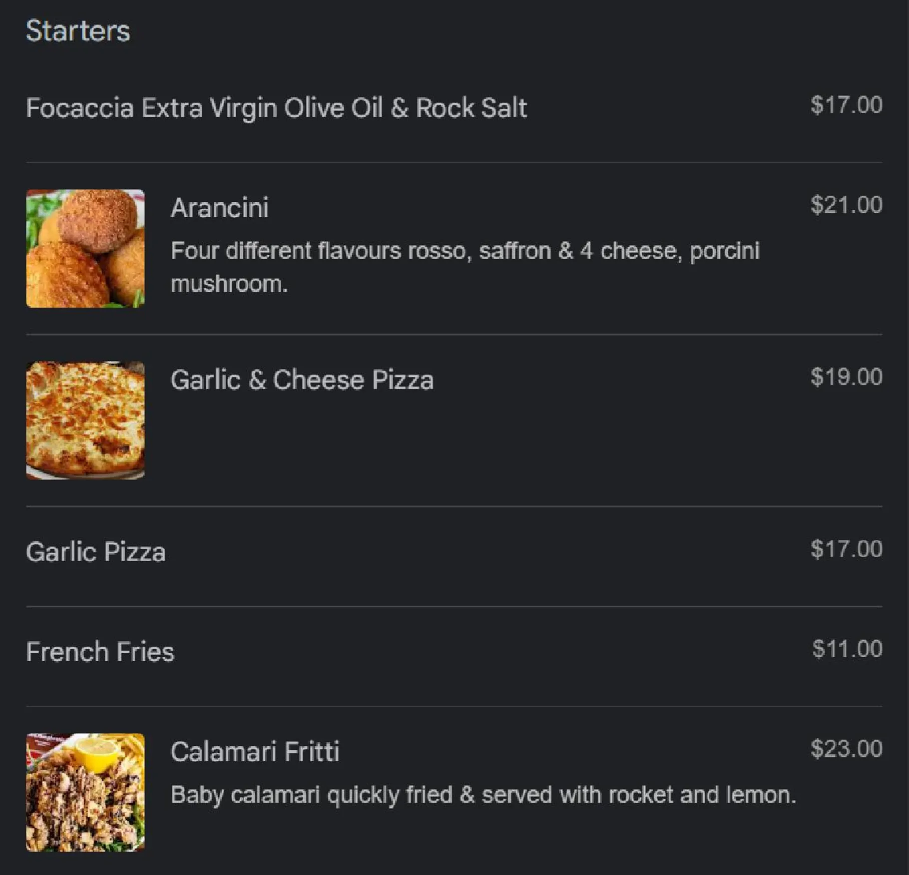 Queen Margherita Pizza menu, page 13