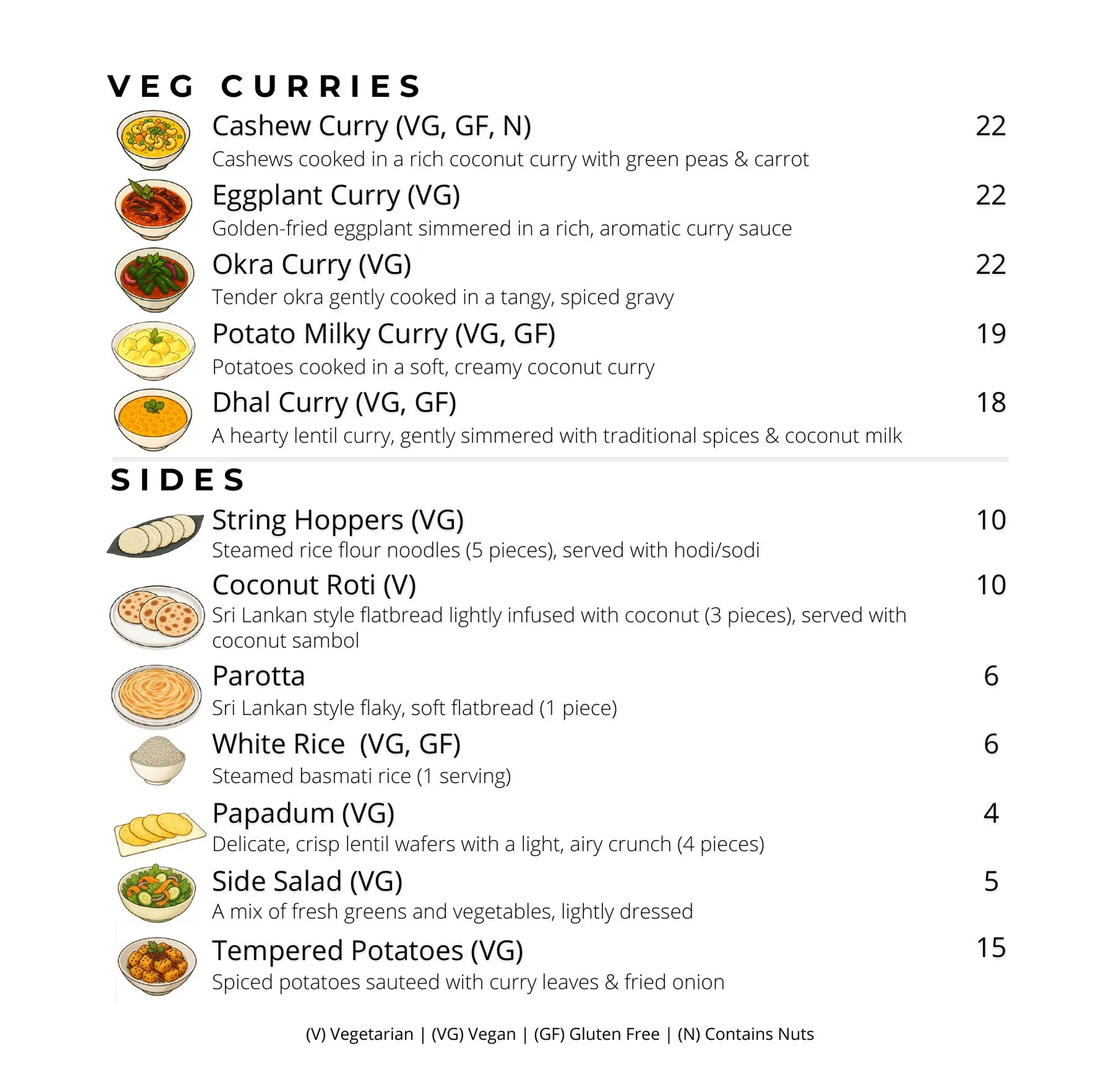 Cuvai menu, page 5