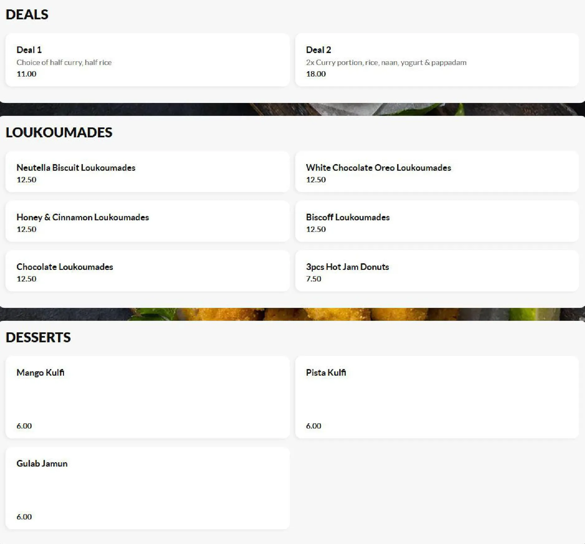 The Newtown Corner menu, page 9