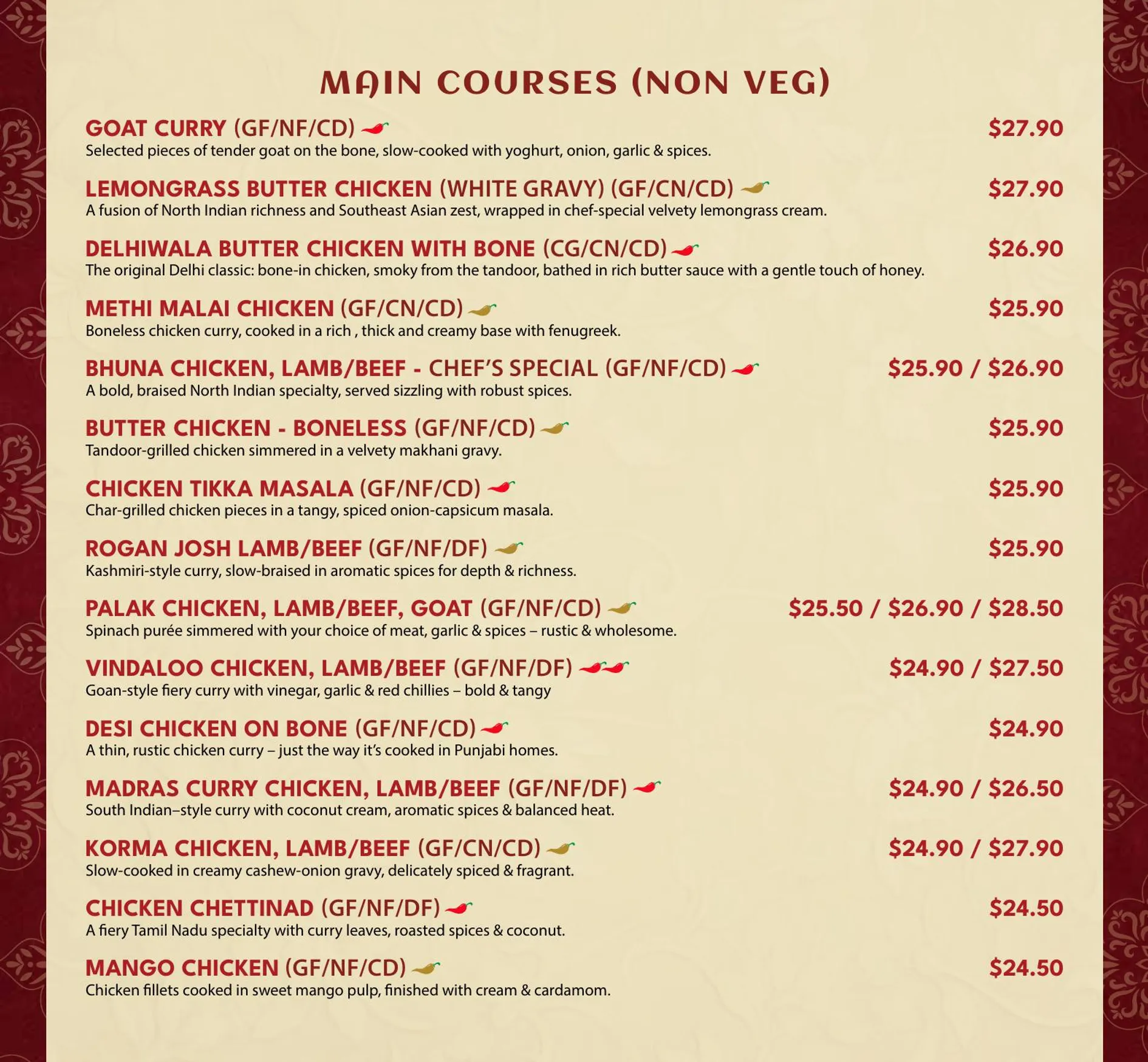 Asees Indian menu, page 7