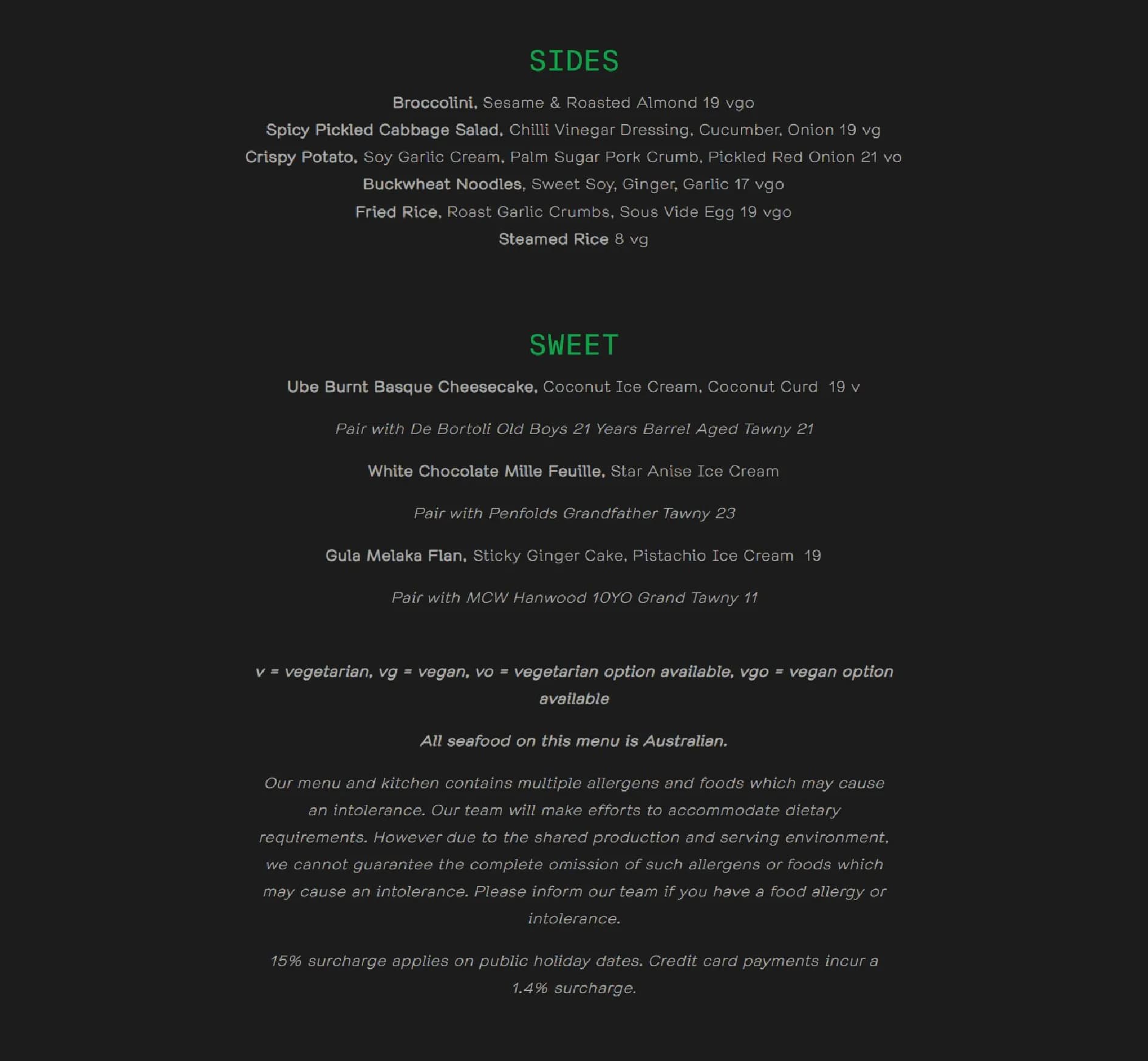 Miss Mi Perth menu, page 3