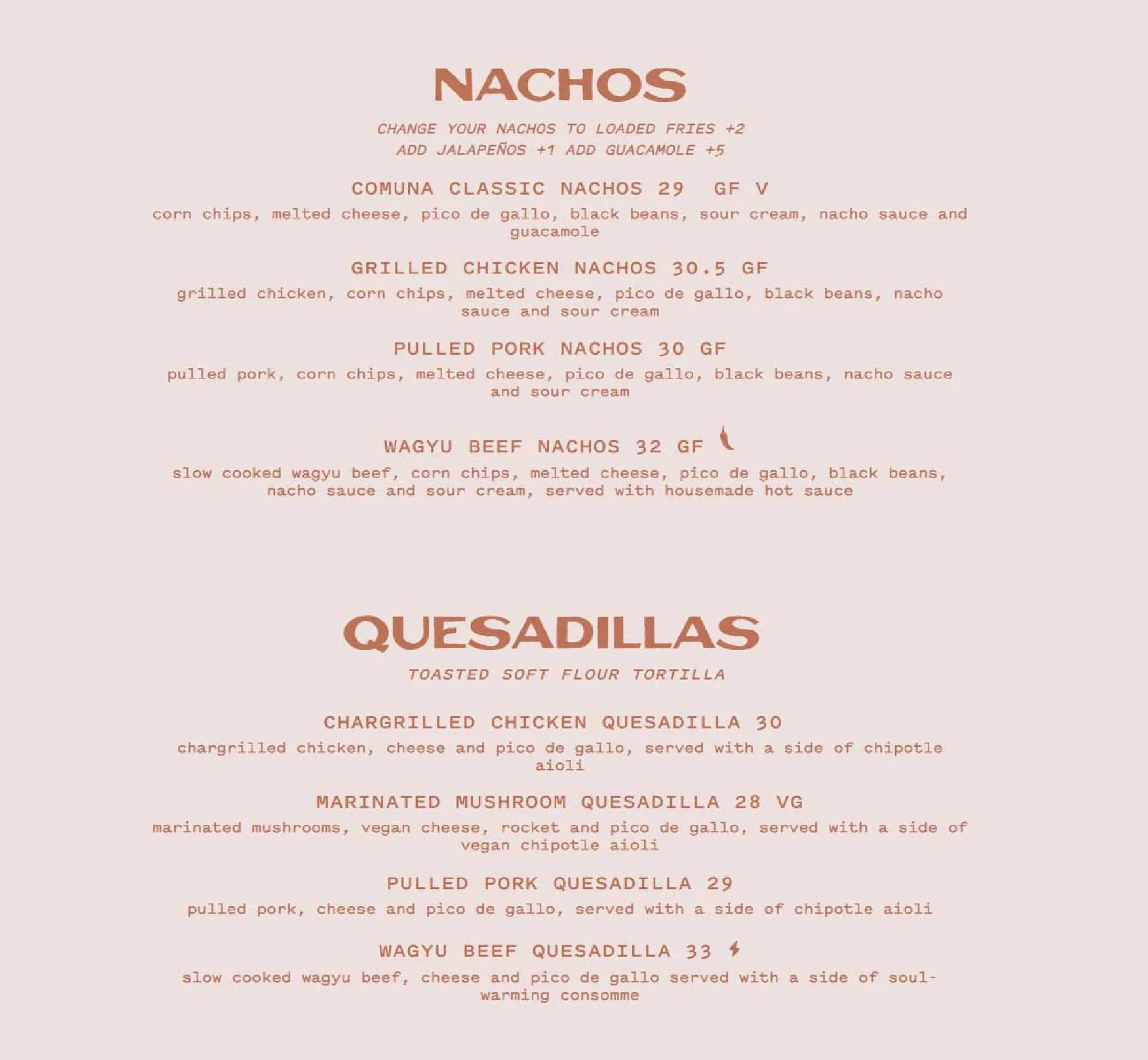 Comuna Cantina City menu, page 3