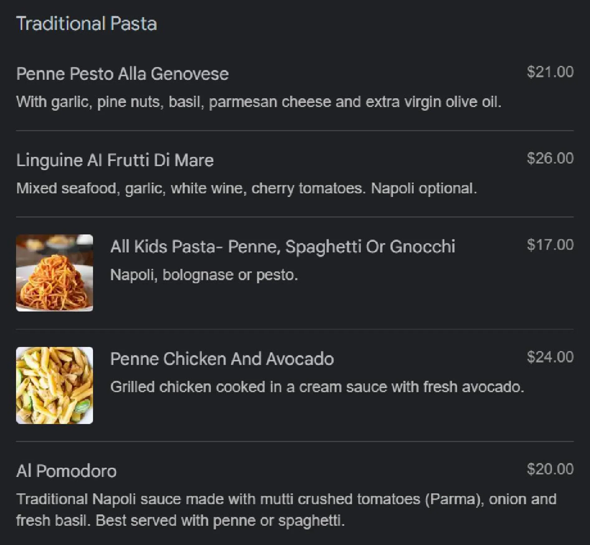 Queen Margherita Pizza menu, page 15