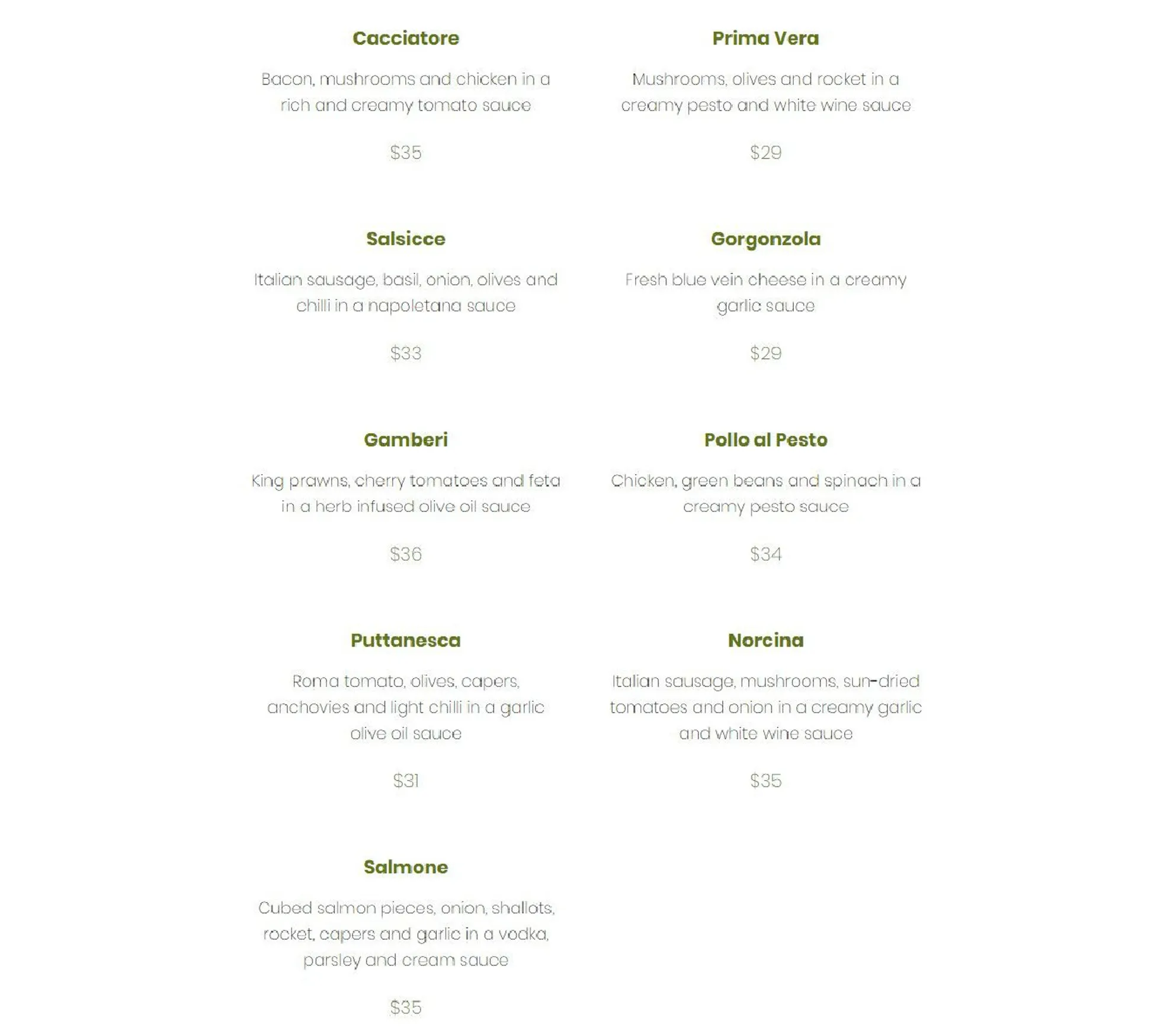 Crento Italian Collaroy menu, page 4
