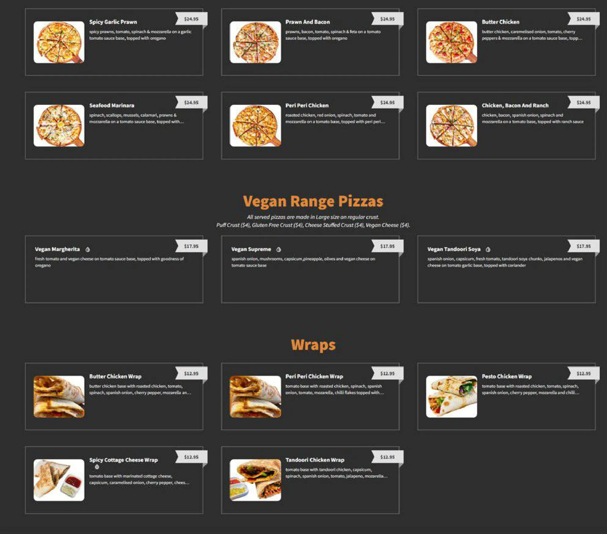 Sizzling Slice Turramurra menu, page 3