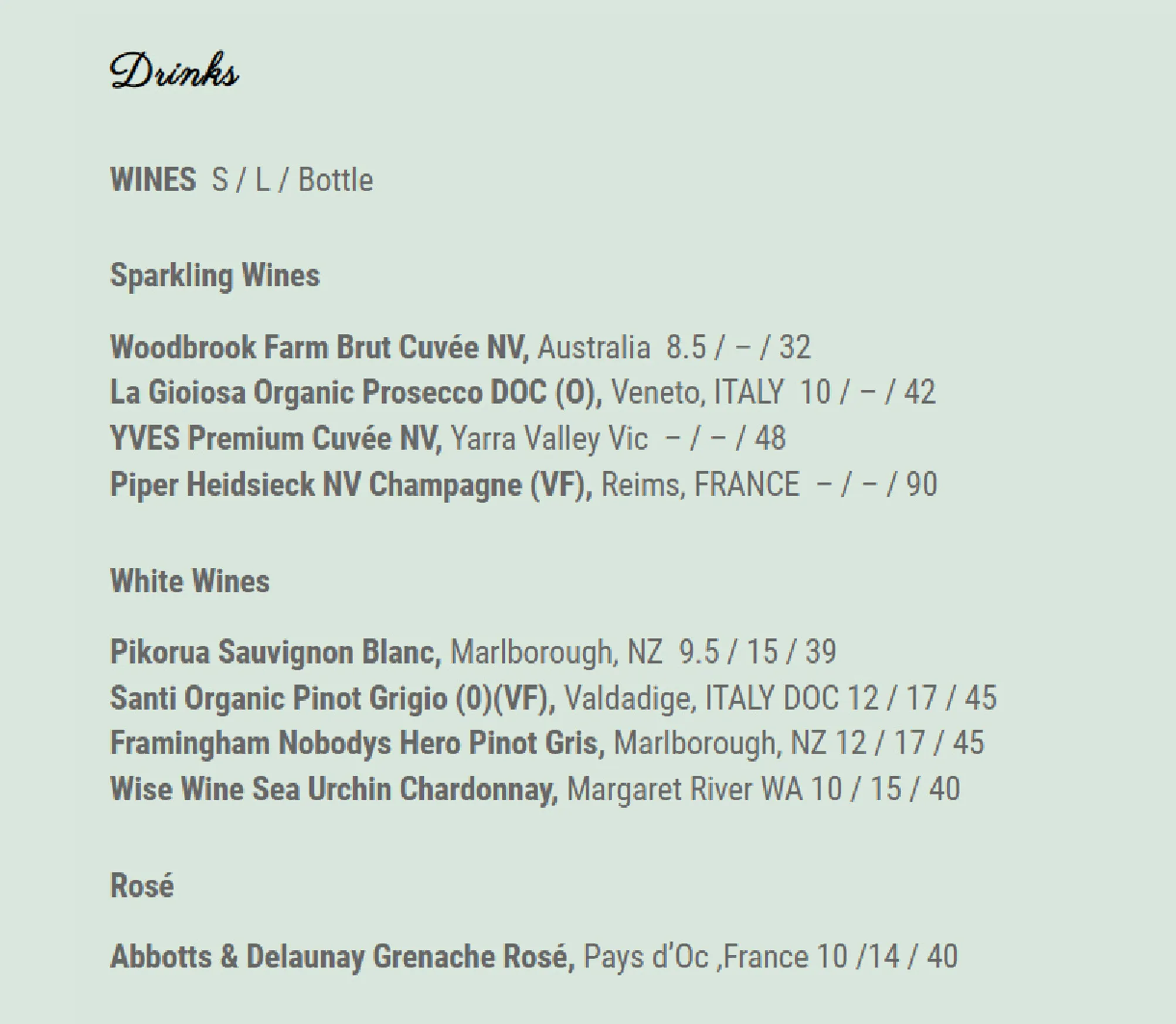 Seven Shores menu, page 5