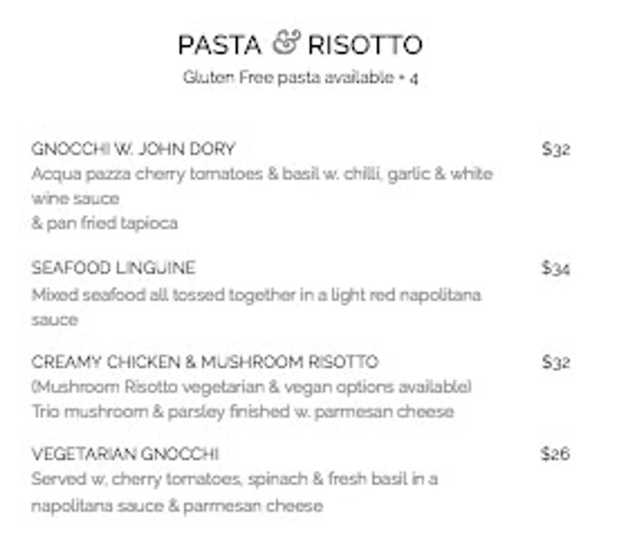 Whitewater menu, page 3