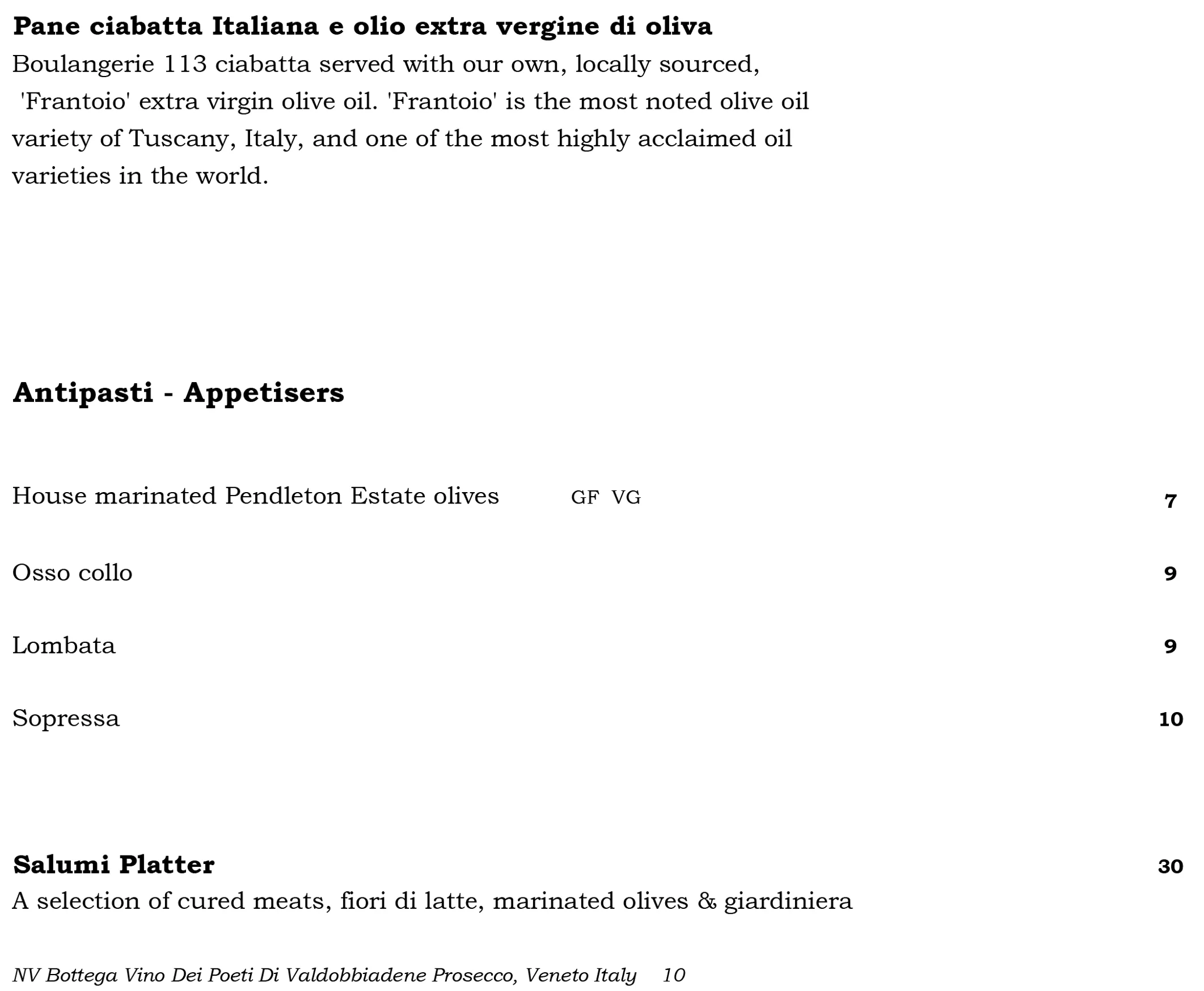 Assaggio Ristorante menu, page 2