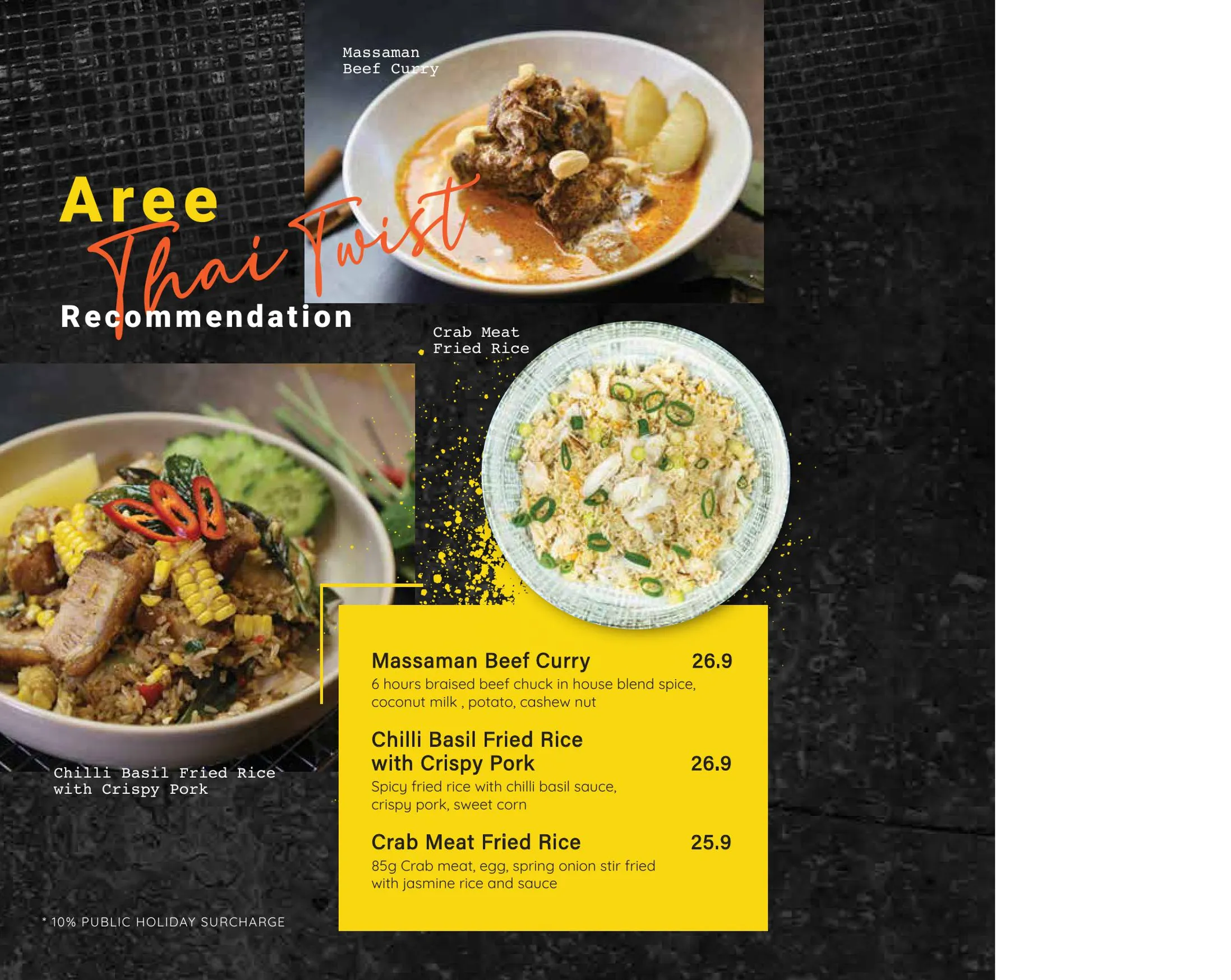 Aree Thai Twist menu, page 17