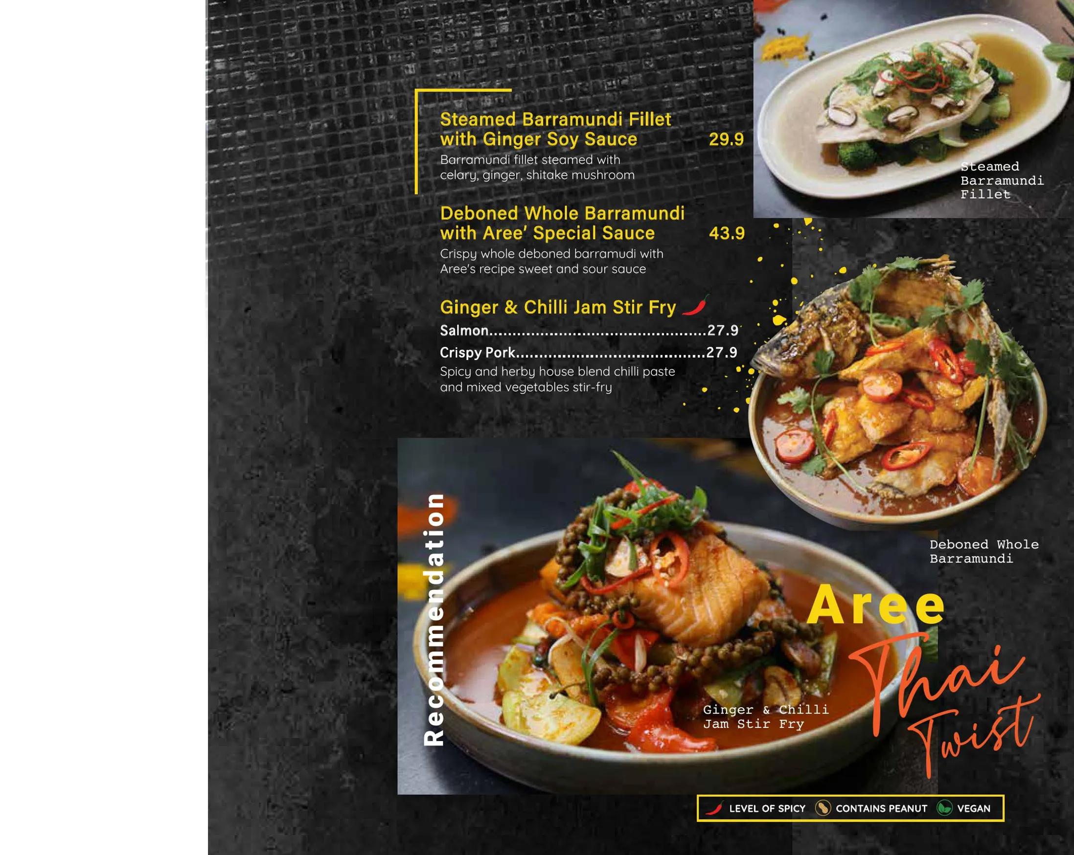Aree Thai Twist menu, page 18