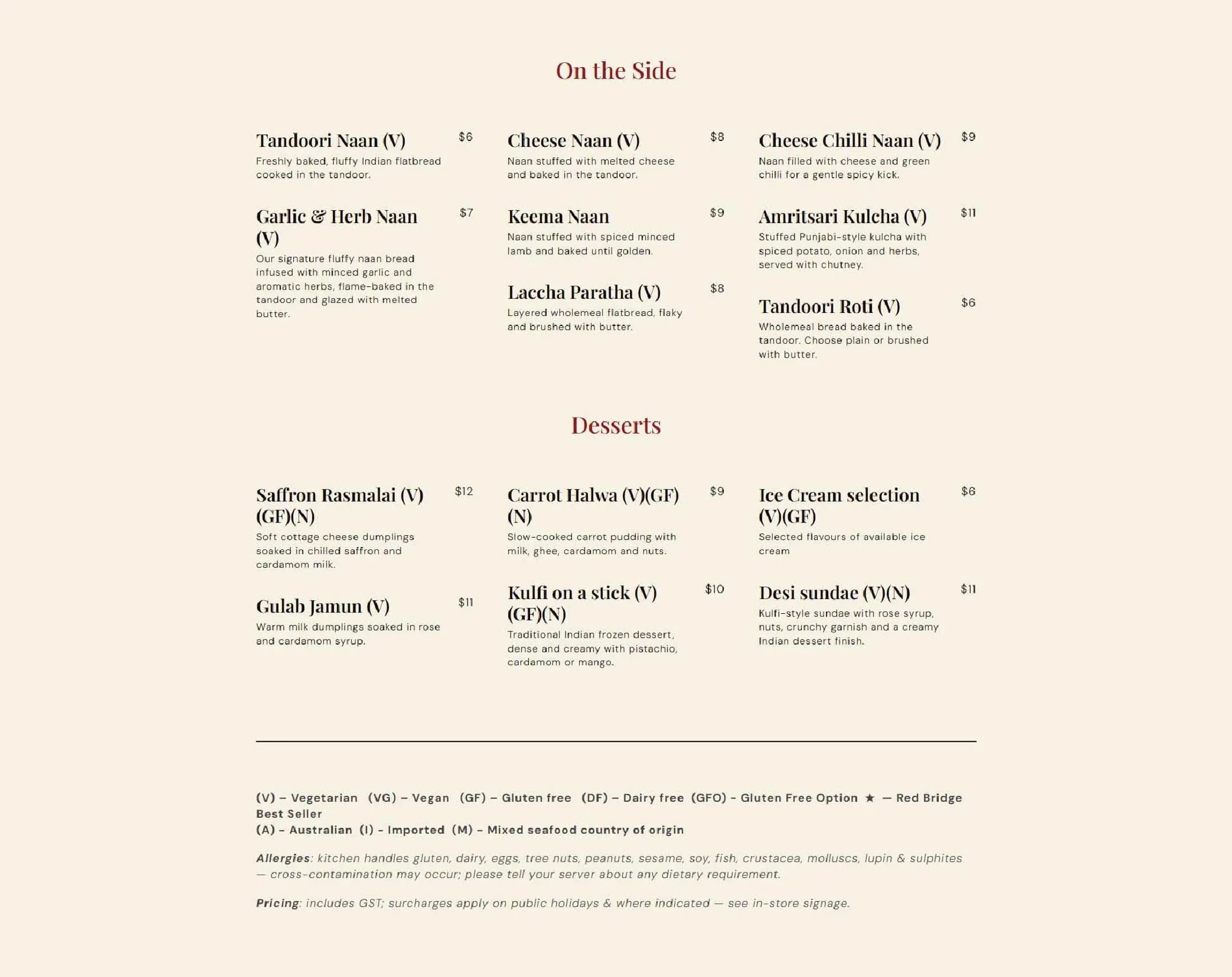 Red Bridge Cafe & Restaurant menu, page 7