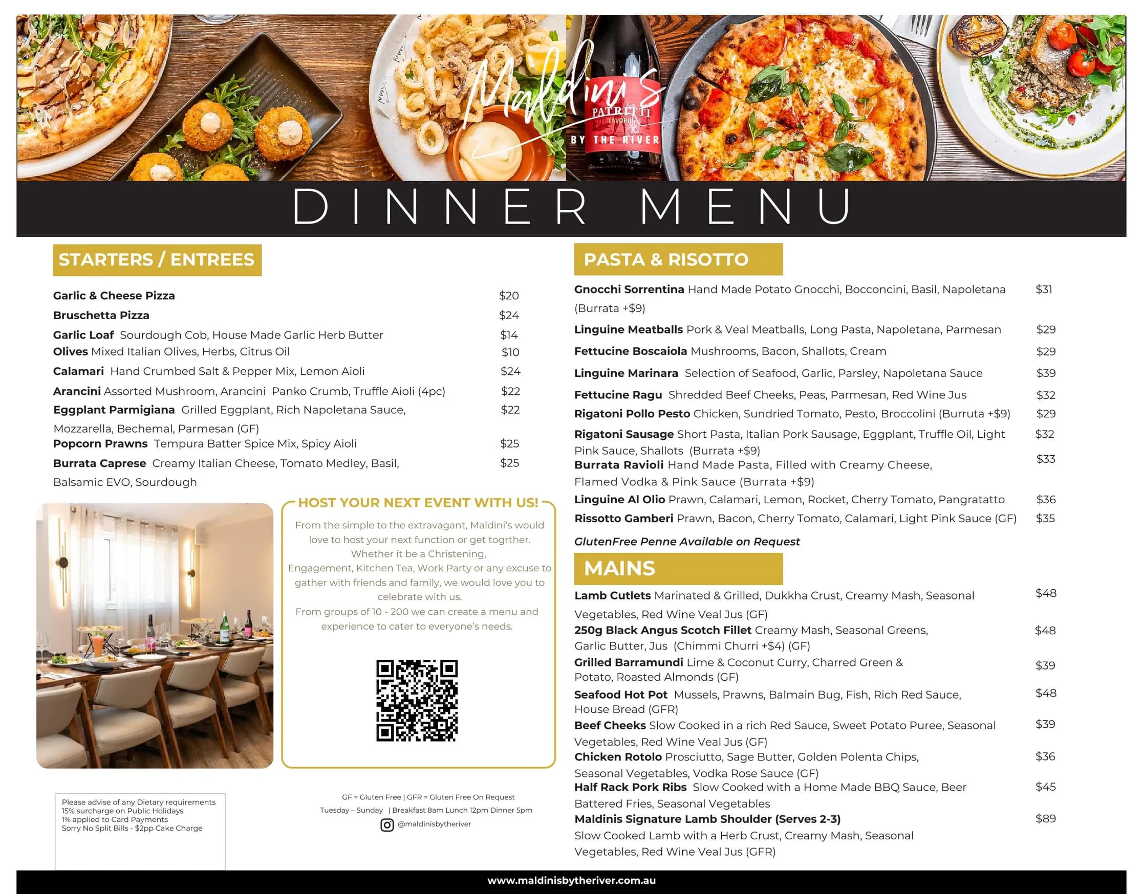 Maldinis menu, page 1