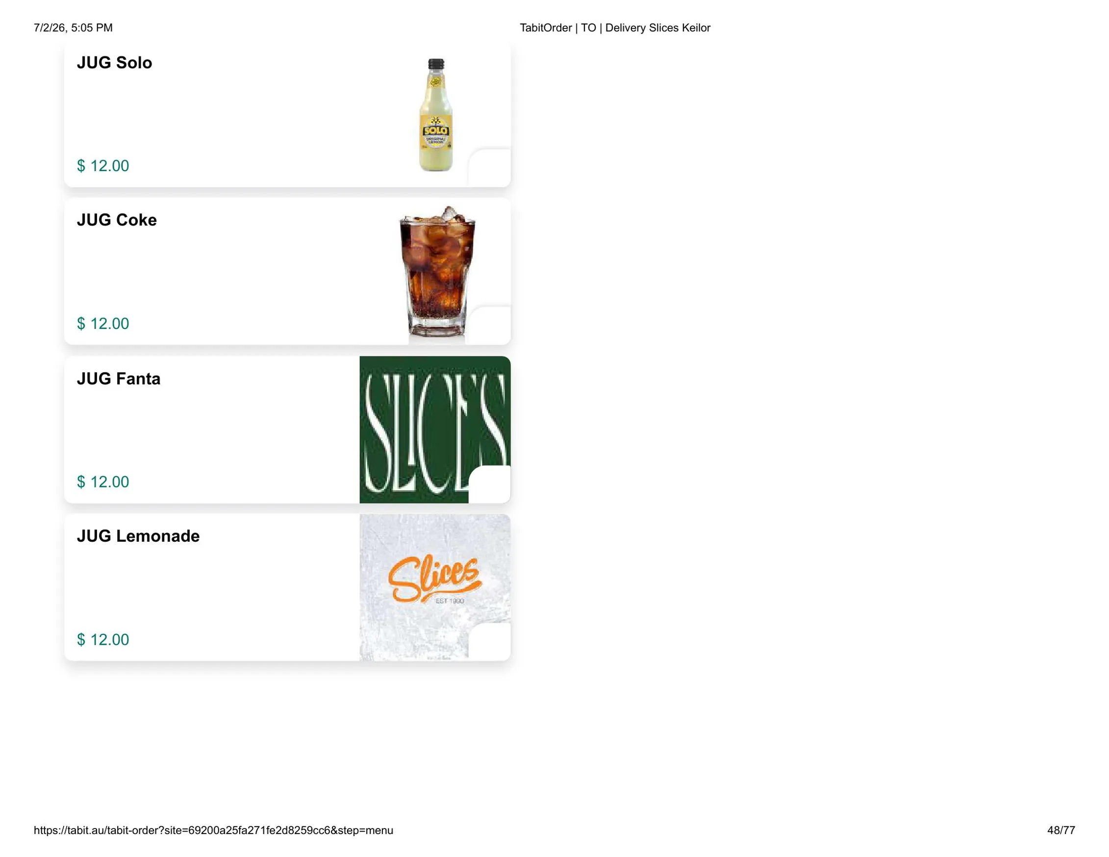 Slices Restaurant Keilor menu, page 48