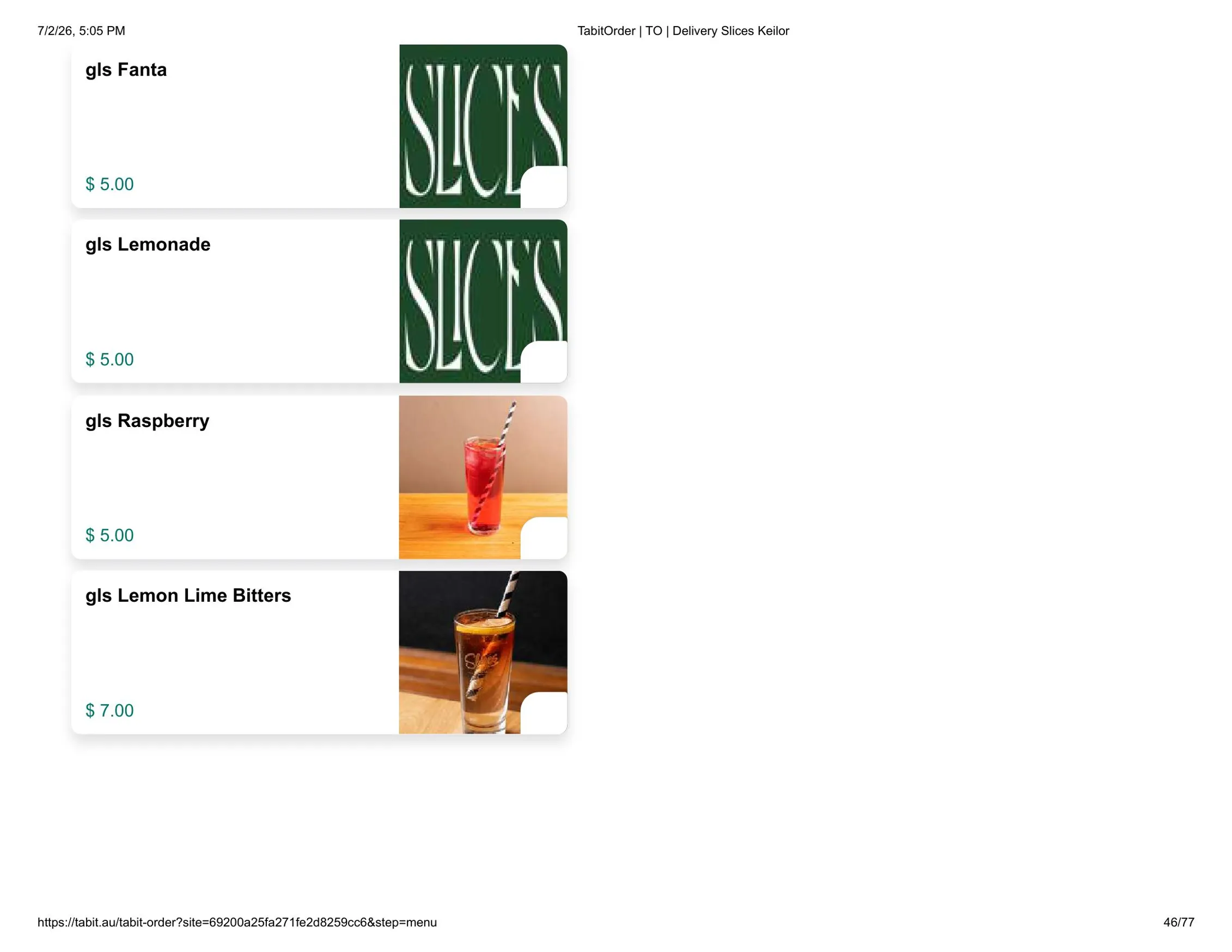 Slices Restaurant Keilor menu, page 46
