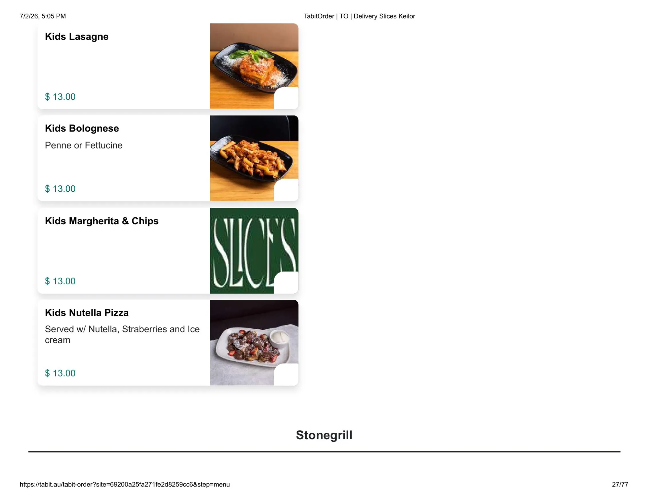 Slices Restaurant Keilor menu, page 27