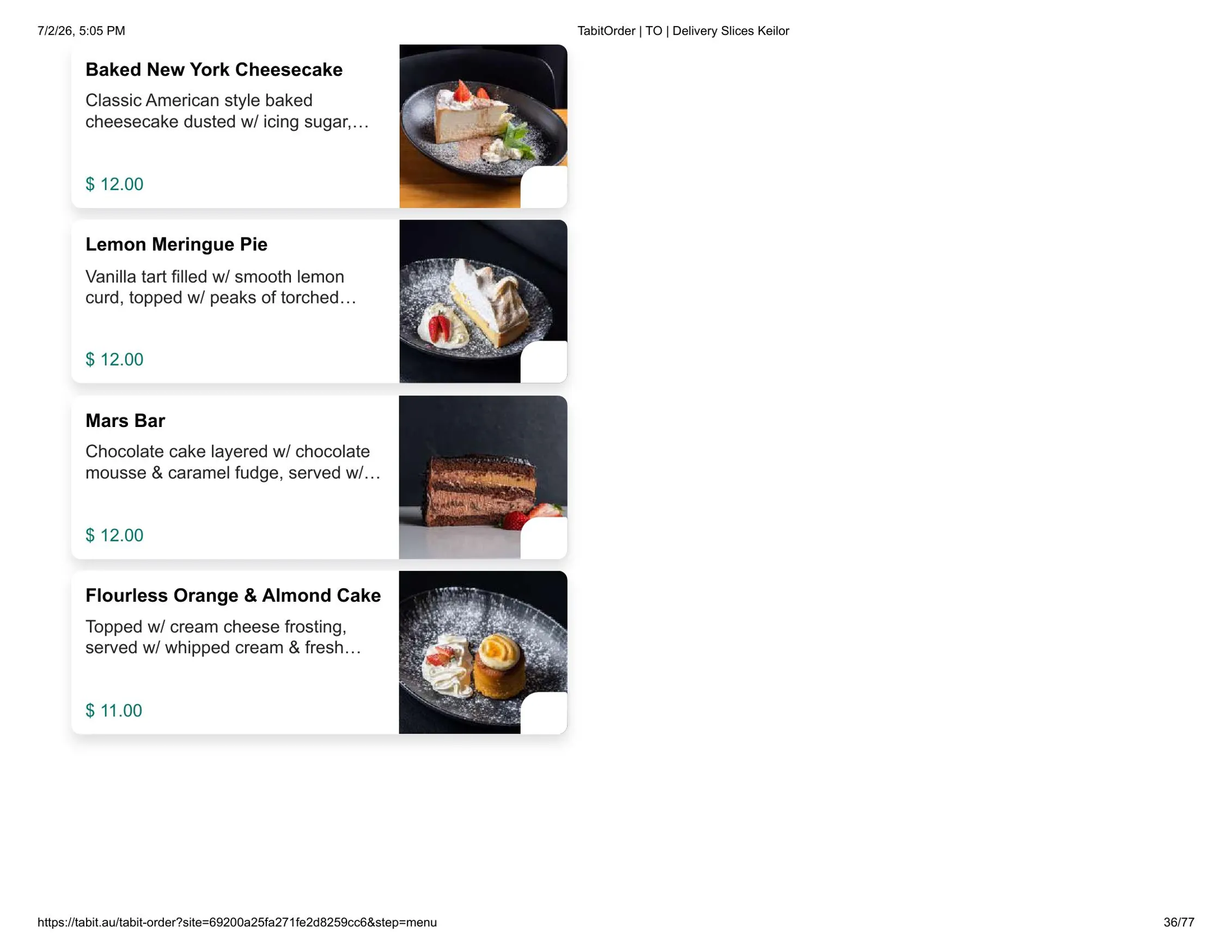 Slices Restaurant Keilor menu, page 36
