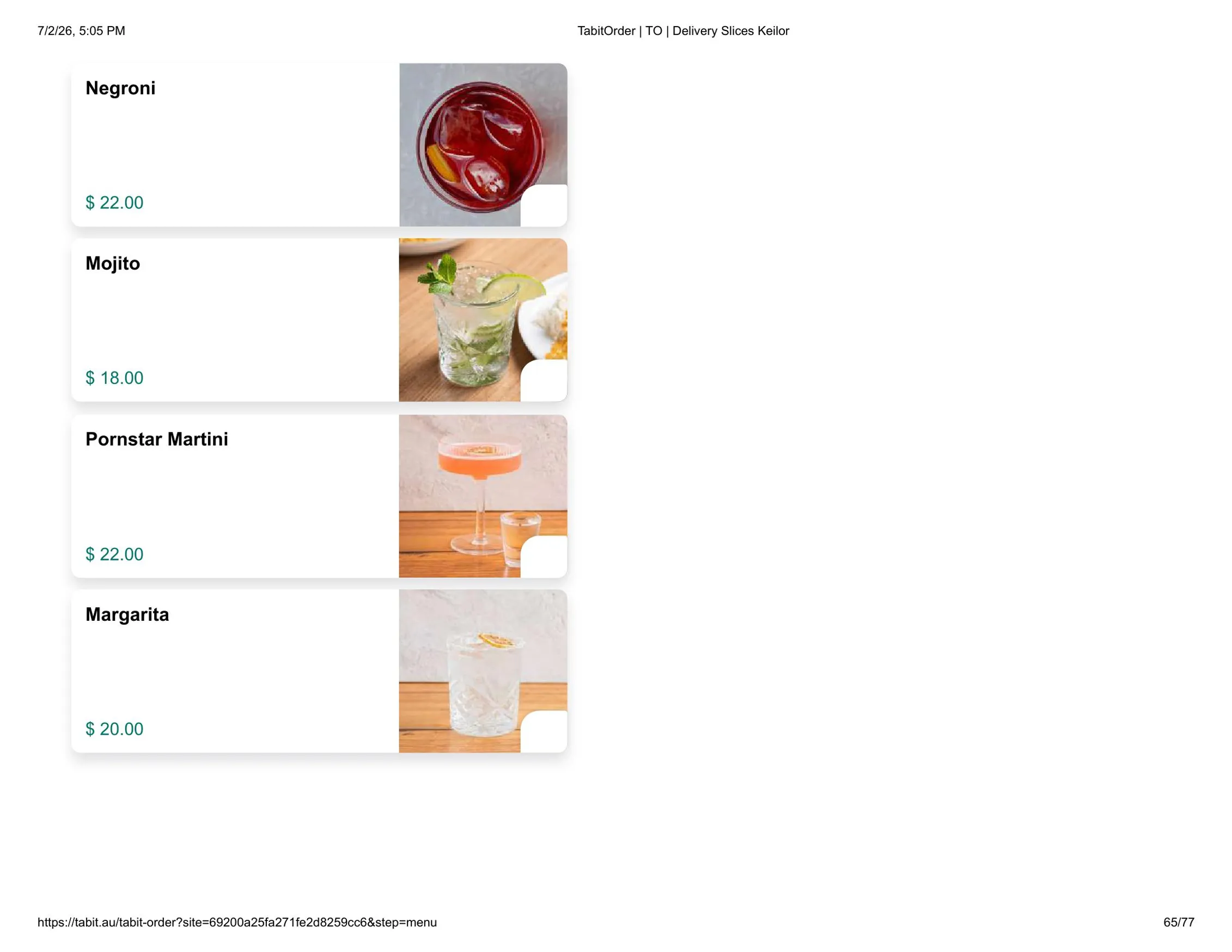 Slices Restaurant Keilor menu, page 65