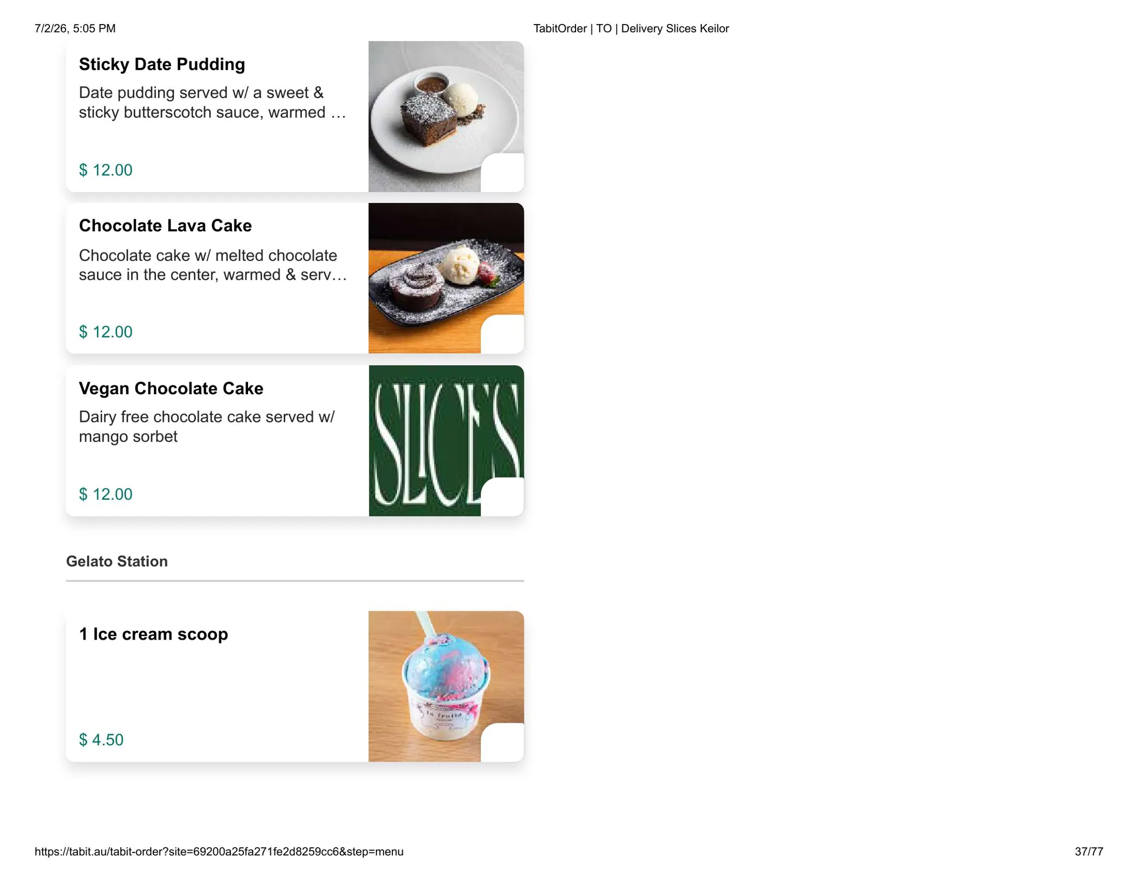 Slices Restaurant Keilor menu, page 37
