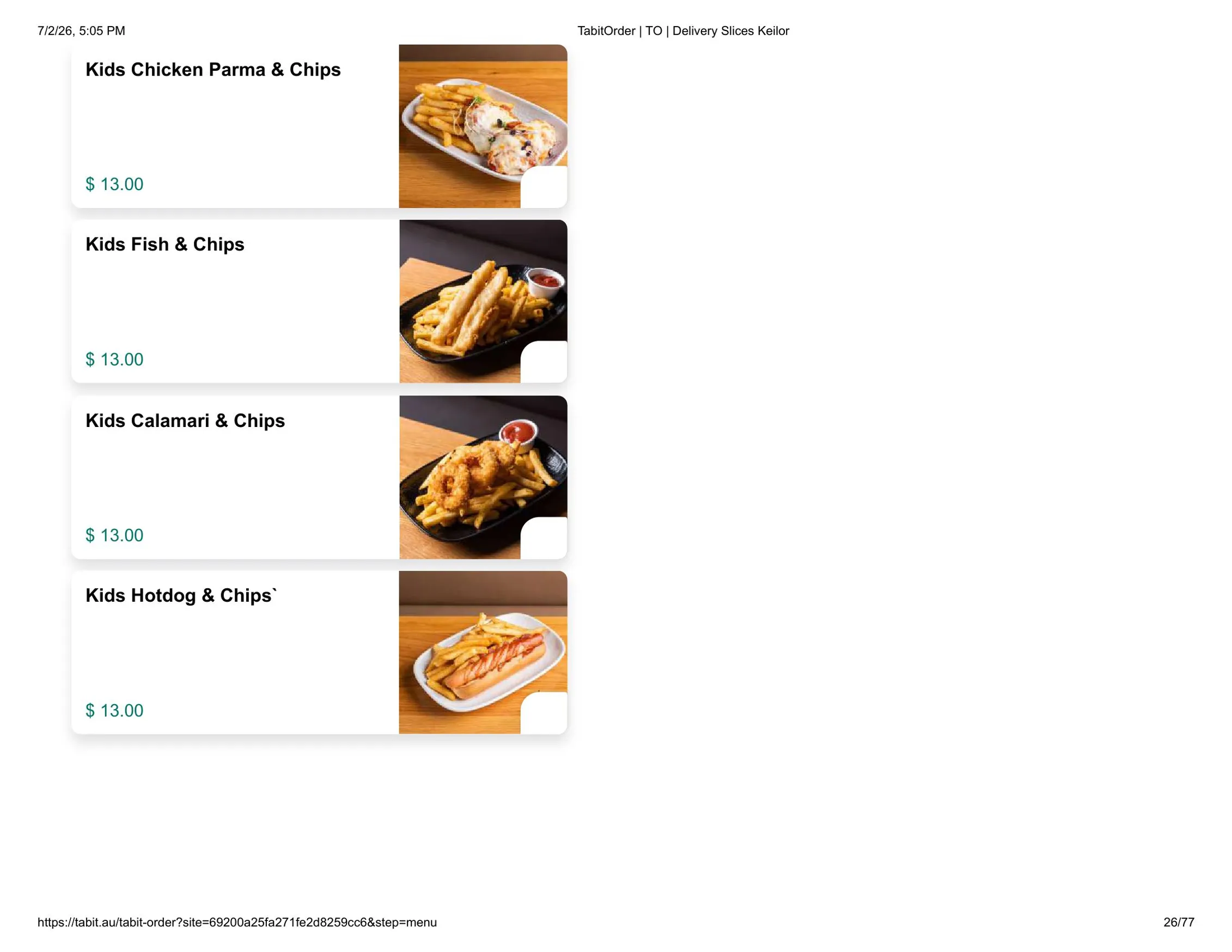 Slices Restaurant Keilor menu, page 26