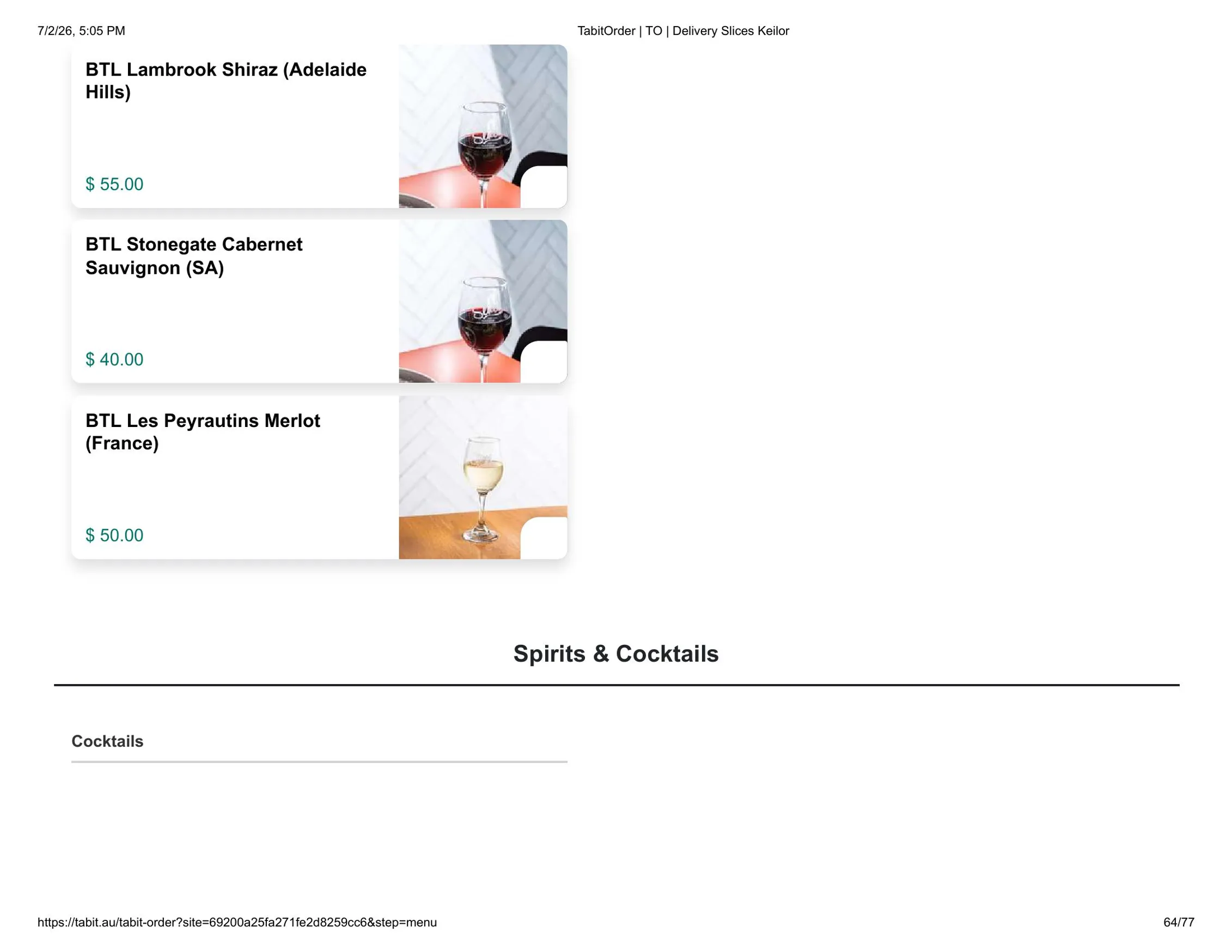 Slices Restaurant Keilor menu, page 64