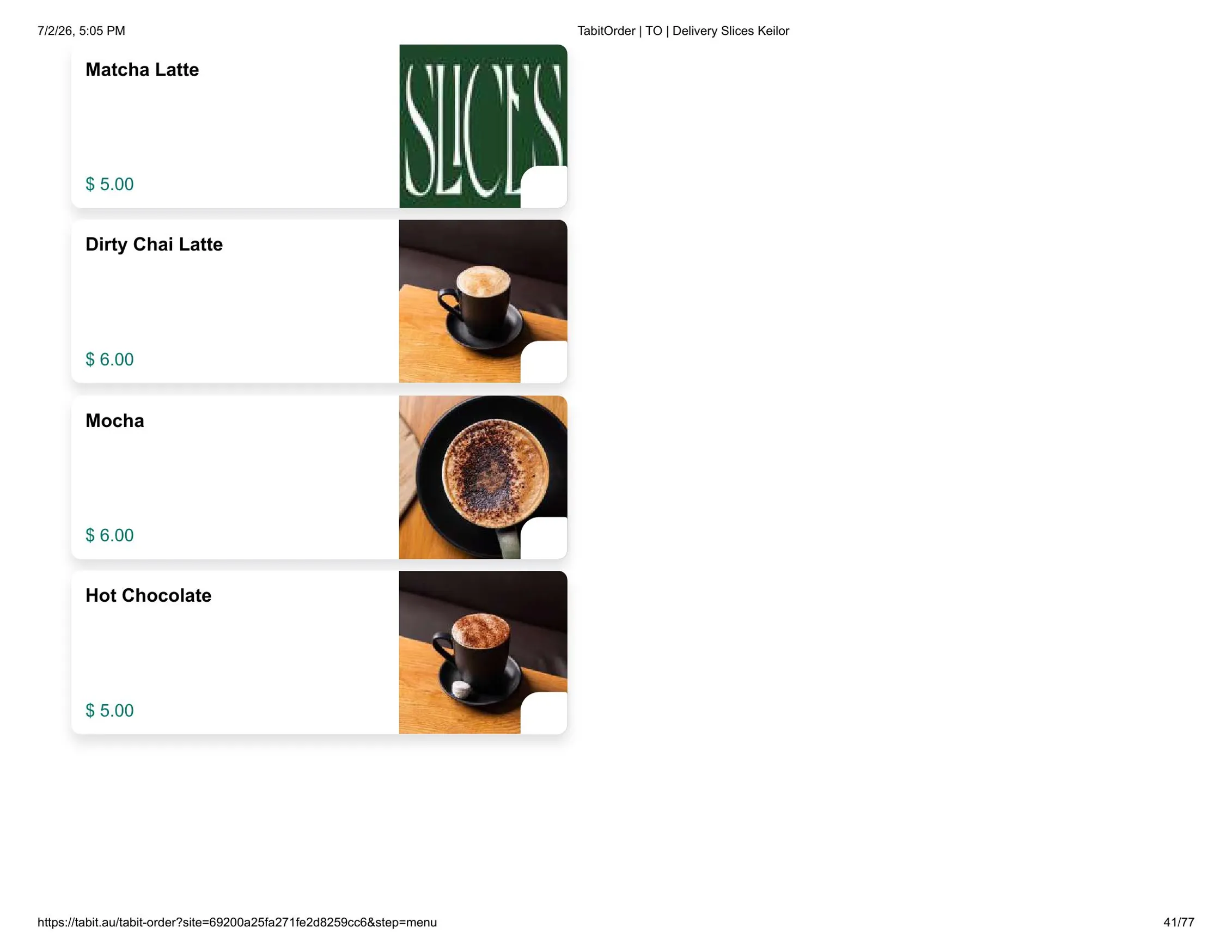 Slices Restaurant Keilor menu, page 41