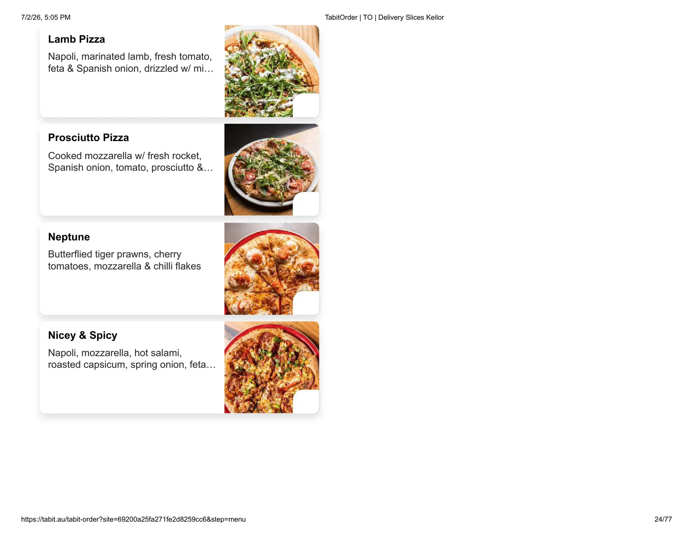 Slices Restaurant Keilor menu, page 24
