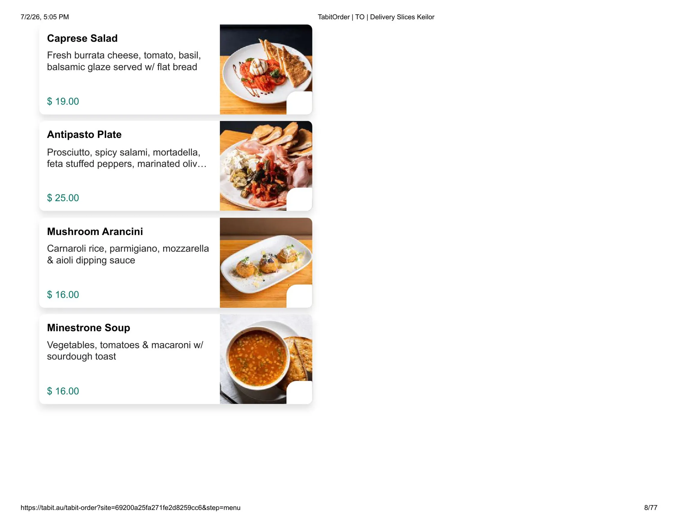 Slices Restaurant Keilor menu, page 8