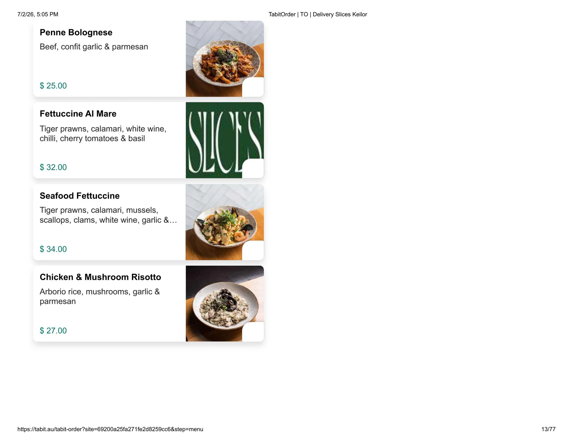 Slices Restaurant Keilor menu, page 13