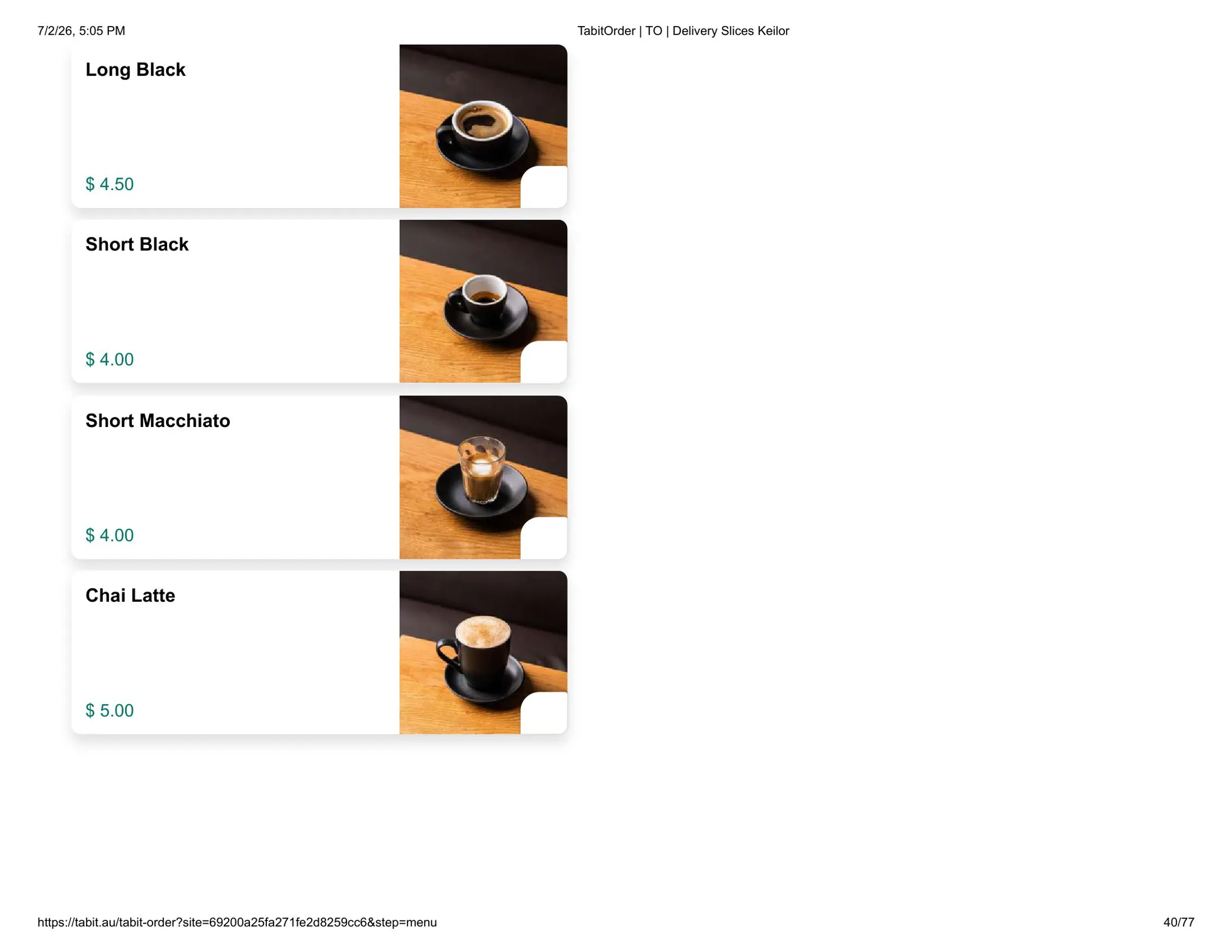 Slices Restaurant Keilor menu, page 40
