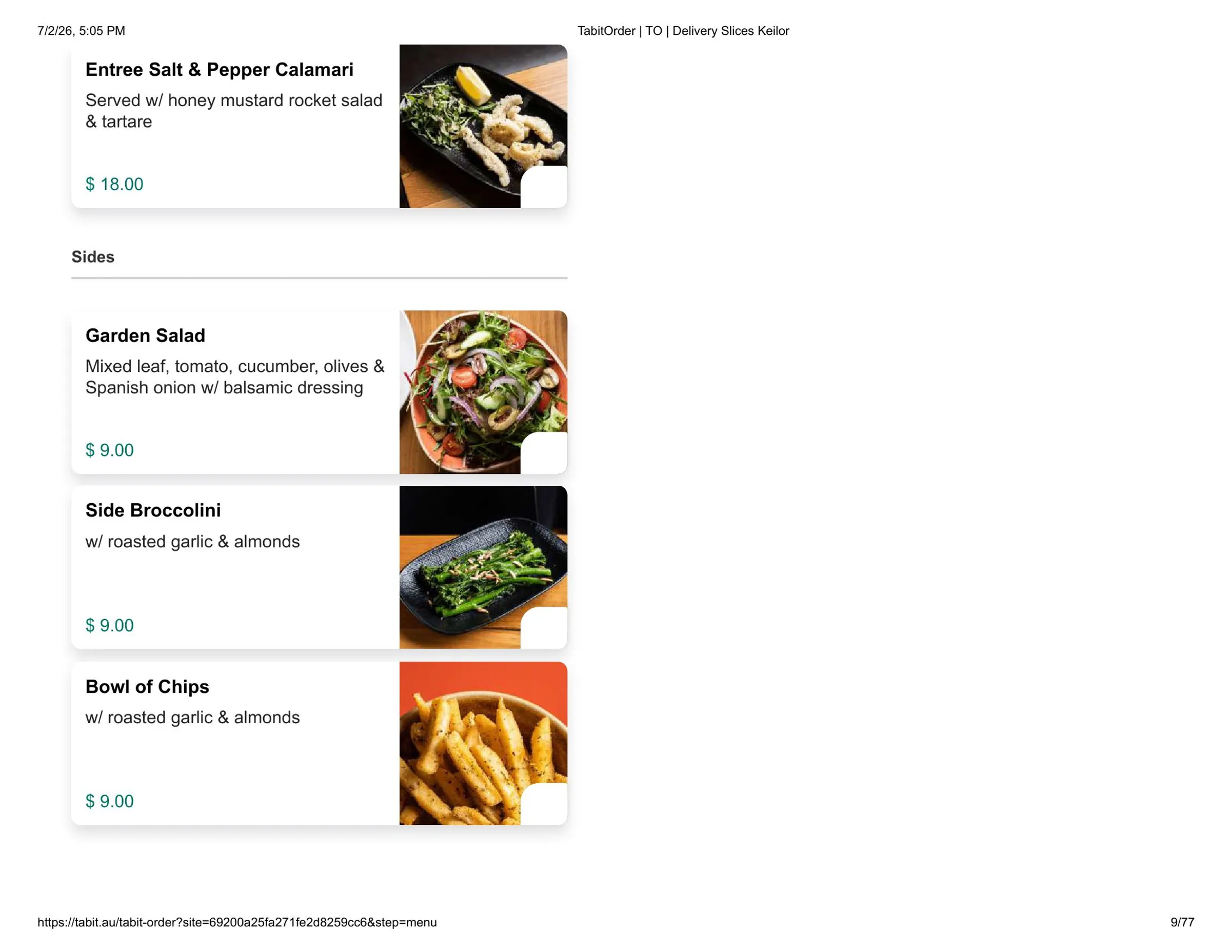Slices Restaurant Keilor menu, page 9