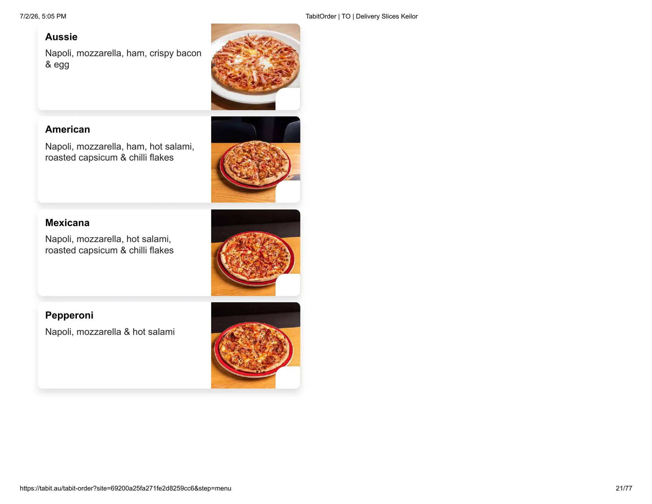Slices Restaurant Keilor menu, page 21