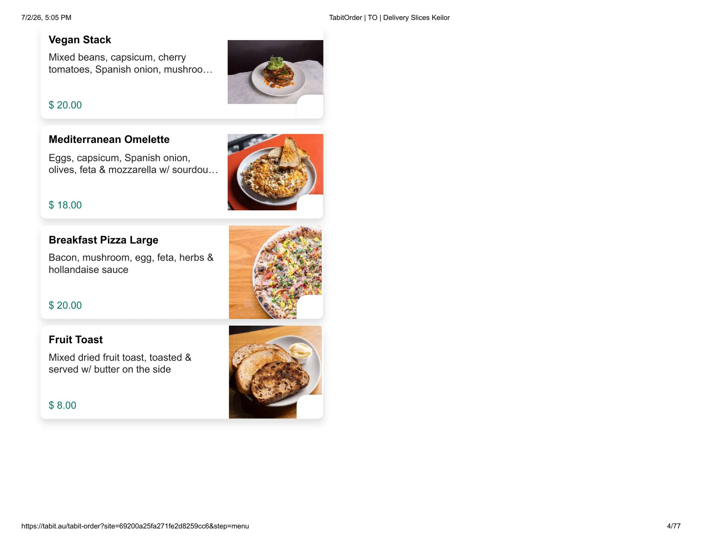 Slices Restaurant Keilor menu, page 4