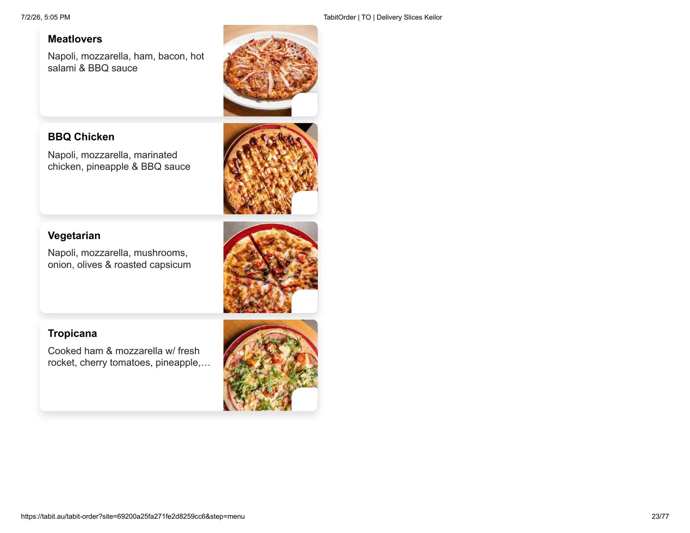 Slices Restaurant Keilor menu, page 23